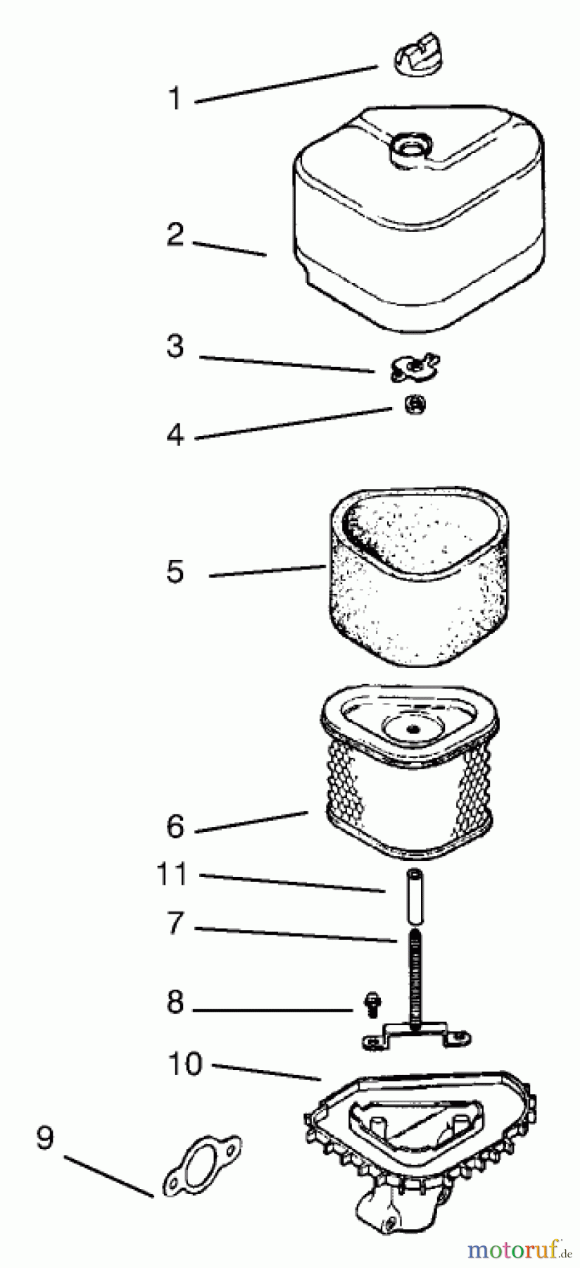 Toro Neu Mowers, Lawn & Garden Tractor Seite 1 72071 (265-H) - Toro 265-H Lawn and Garden Tractor, 2000 (200000001-200999999) AIR INTAKE/FILTRATION #1