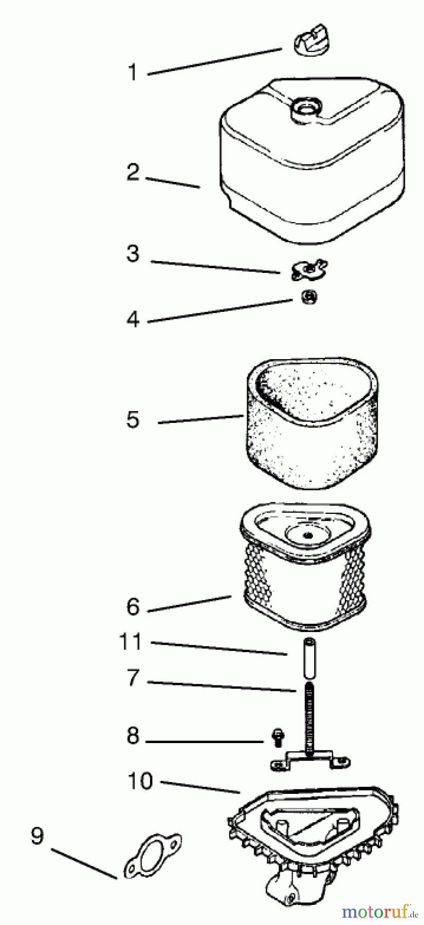 Toro Neu Mowers, Lawn & Garden Tractor Seite 1 72071 (265-H) - Toro 265-H Lawn and Garden Tractor, 2000 (200000001-200999999) AIR INTAKE/FILTRATION #2