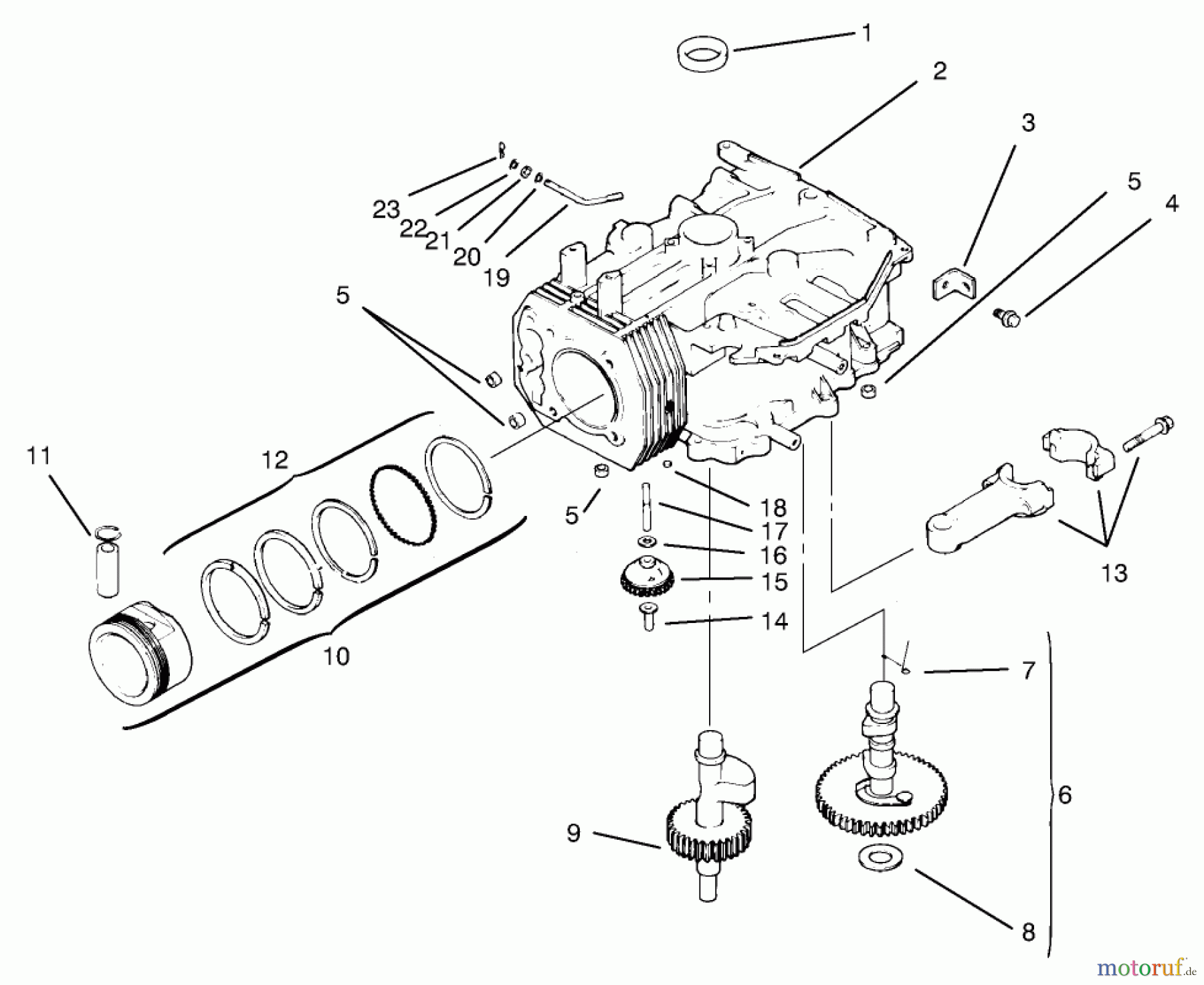 Toro Neu Mowers, Lawn & Garden Tractor Seite 1 72050 (265-H) - Toro 265-H Lawn and Garden Tractor, 2000 (200000001-200999999) CRANKCASE #2