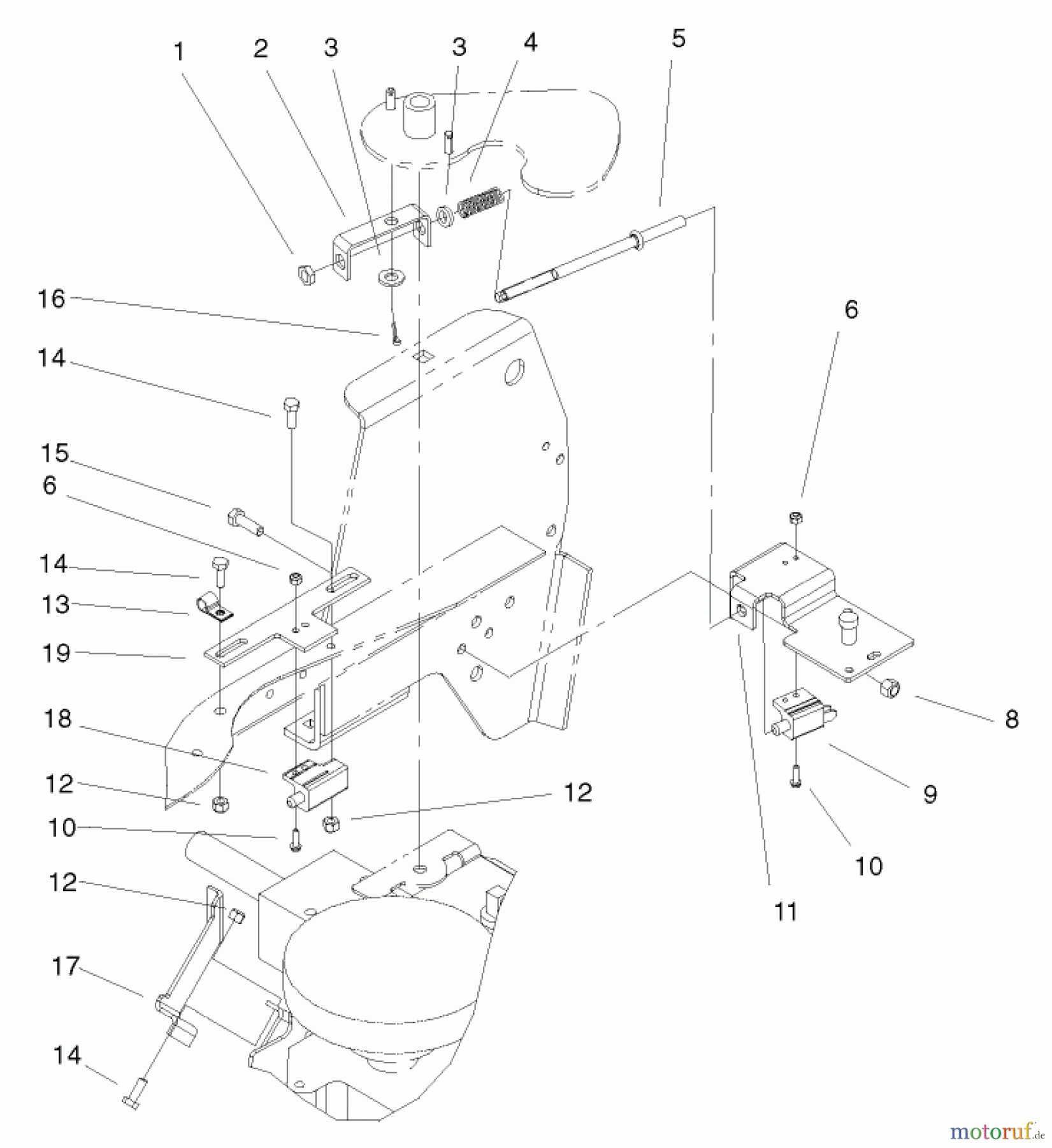 Toro Neu Mowers, Lawn & Garden Tractor Seite 1 72071 (265-H) - Toro 265-H Lawn and Garden Tractor, 2000 (200000001-200999999) CRUISE CONTROL ASSEMBLY