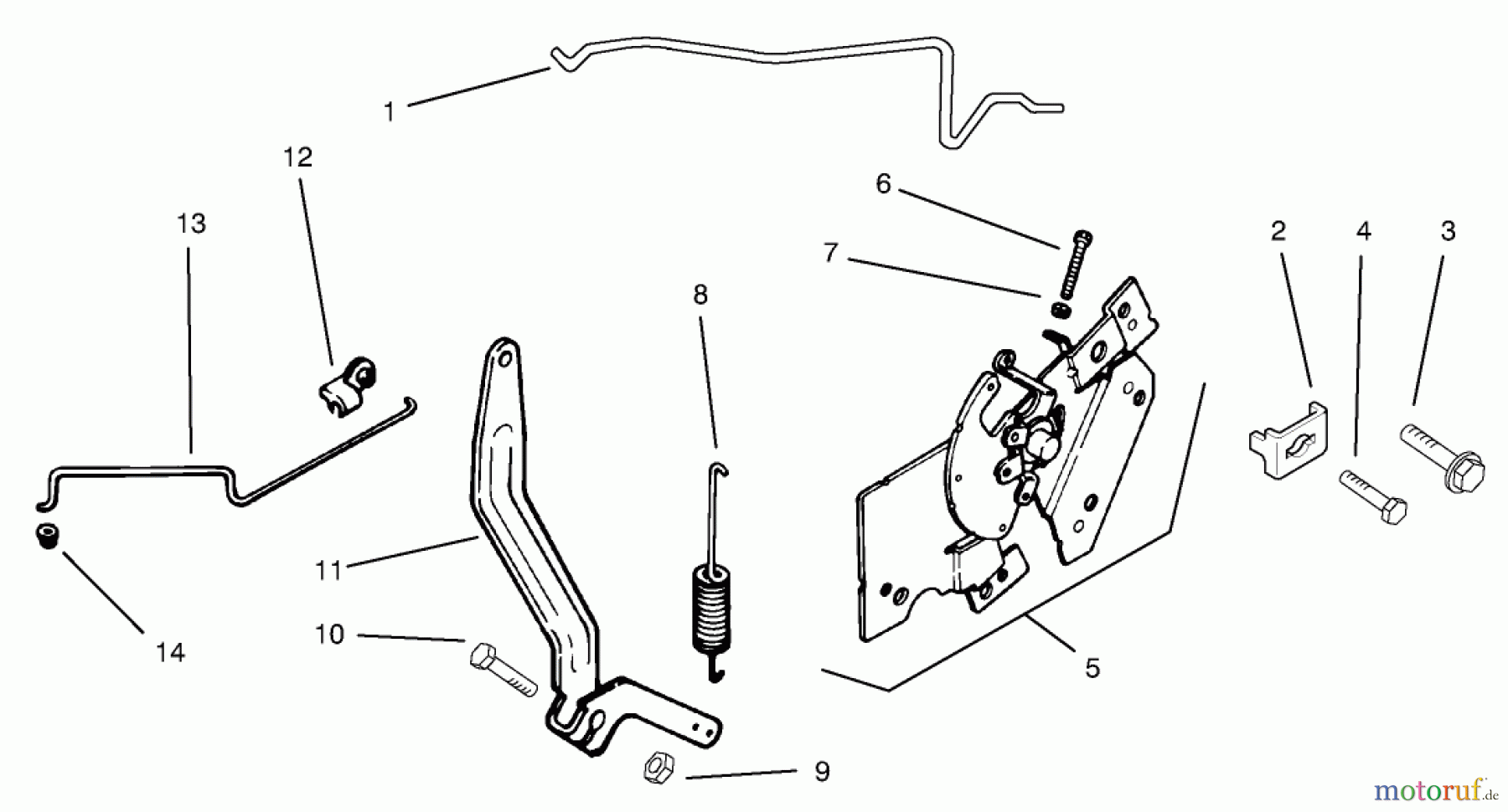 Toro Neu Mowers, Lawn & Garden Tractor Seite 1 72071 (265-H) - Toro 265-H Lawn and Garden Tractor, 2000 (200000001-200999999) ENGINE CONTROLS #1