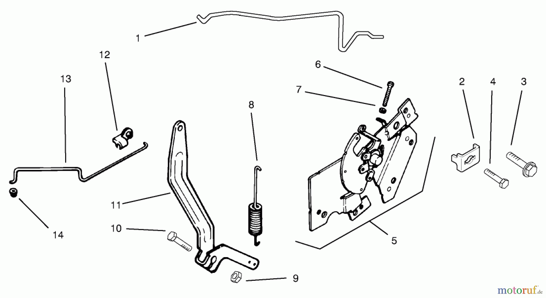 Toro Neu Mowers, Lawn & Garden Tractor Seite 1 72071 (265-H) - Toro 265-H Lawn and Garden Tractor, 2000 (200000001-200999999) ENGINE CONTROLS #2