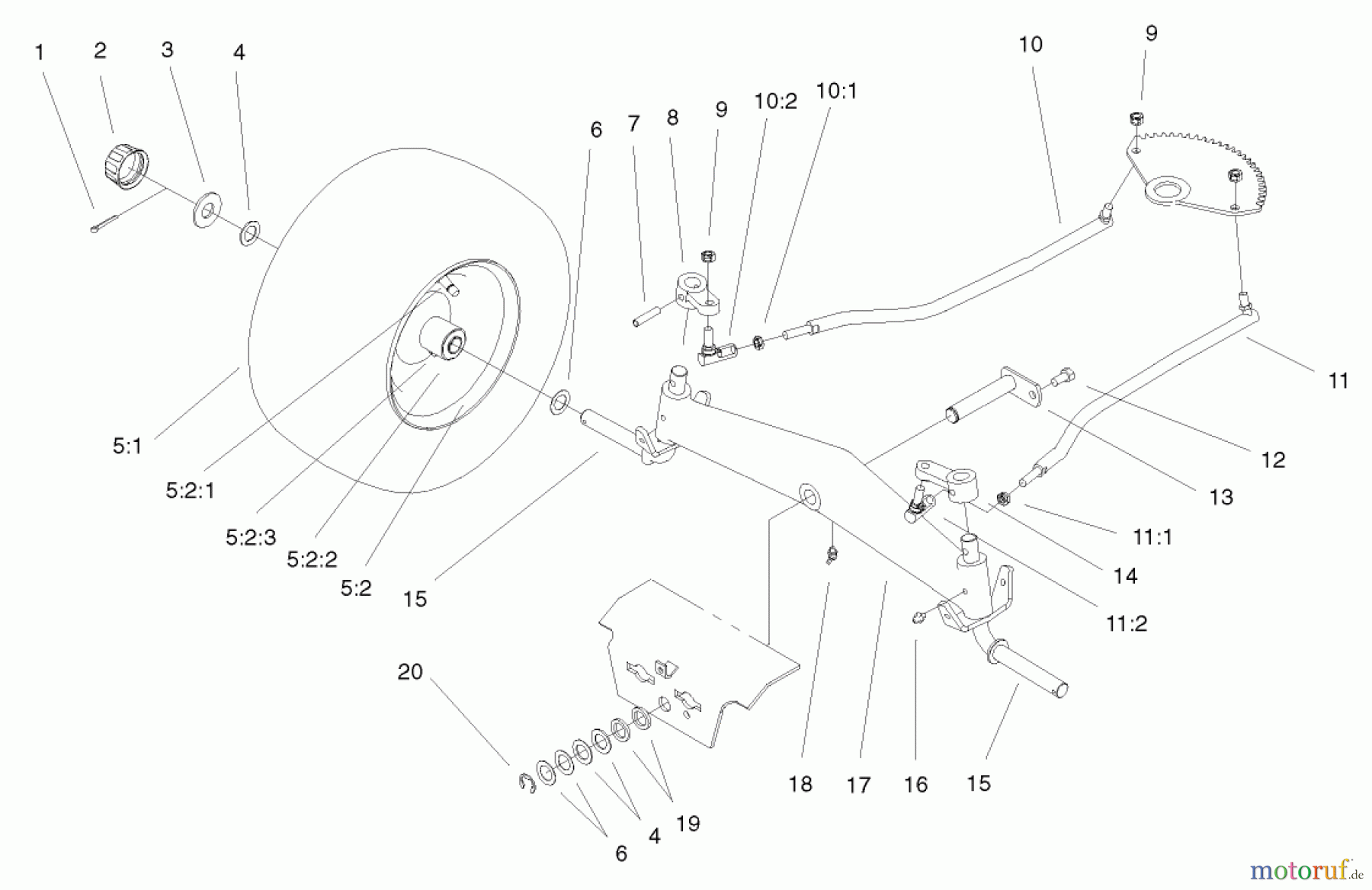 Toro Neu Mowers, Lawn & Garden Tractor Seite 1 72071 (265-H) - Toro 265-H Lawn and Garden Tractor, 2000 (200000001-200999999) FRONT AXLE ASSEMBLY