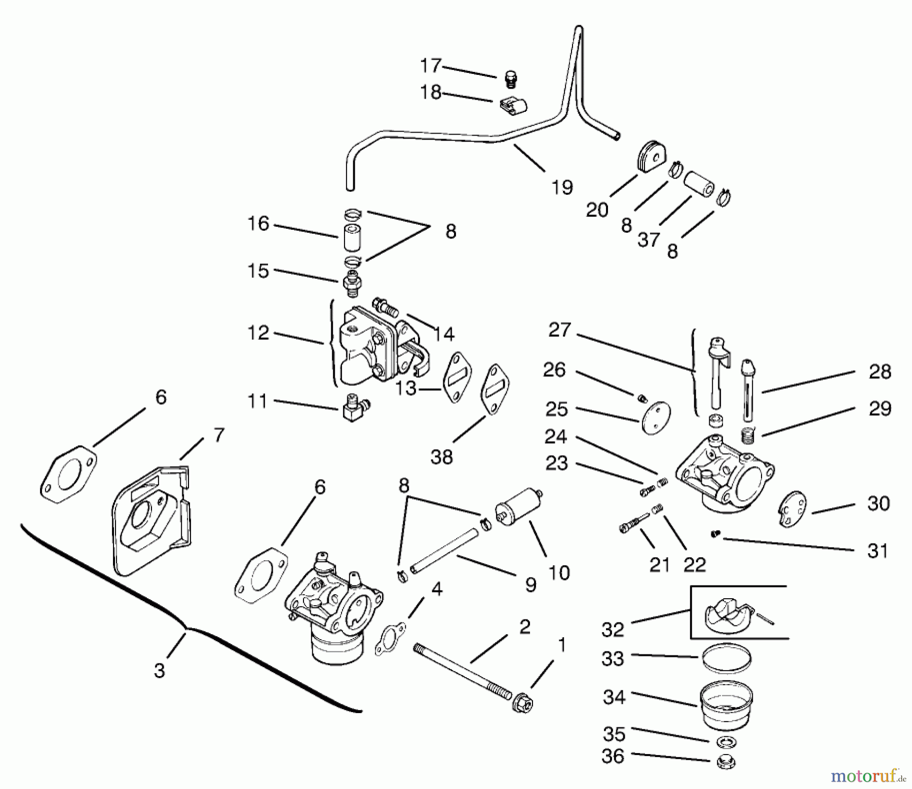 Toro Neu Mowers, Lawn & Garden Tractor Seite 1 72071 (265-H) - Toro 265-H Lawn and Garden Tractor, 2000 (200000001-200999999) FUEL SYSTEM #2