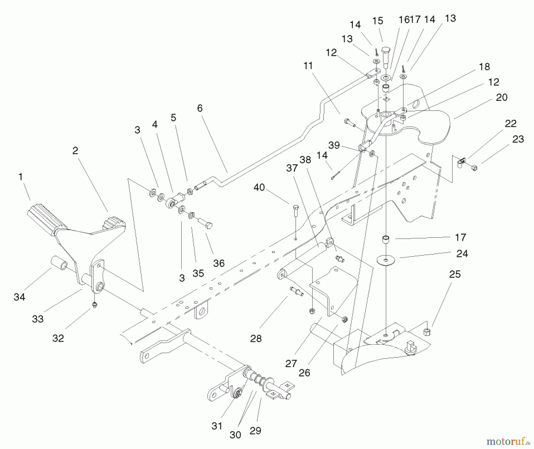 Toro Neu Mowers, Lawn & Garden Tractor Seite 1 72071 (265-H) - Toro 265-H Lawn and Garden Tractor, 2000 (200000001-200999999) HYDRO CONTROLS ASSEMBLY