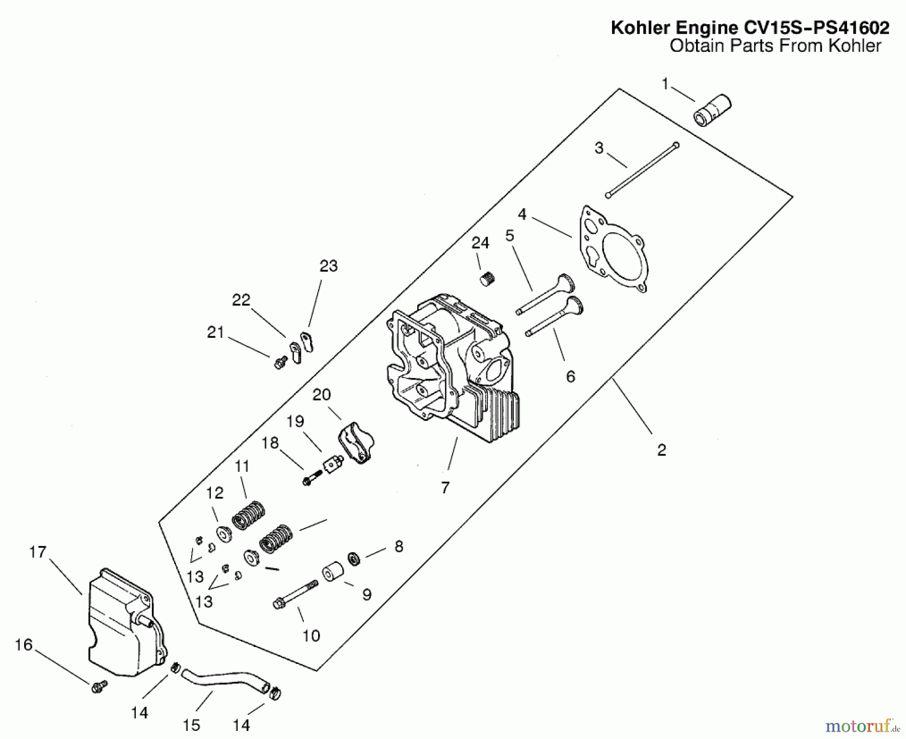 Toro Neu Mowers, Lawn & Garden Tractor Seite 1 72051 (265-H) - Toro 265-H Lawn and Garden Tractor, 2001 (210000001-210999999) CYLINDER HEAD, VALVE AND BREATHER ASSEMBLY