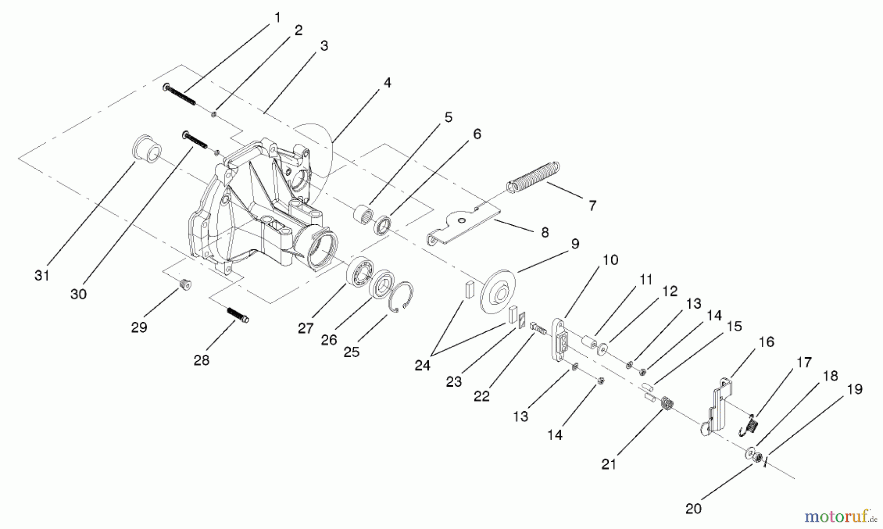 Toro Neu Mowers, Lawn & Garden Tractor Seite 1 72051 (265-H) - Toro 265-H Lawn and Garden Tractor, 2001 (210000001-210999999) HYDROSTATIC TRANSMISSION NO. 104-2465 BRAKE ASSEMBLY