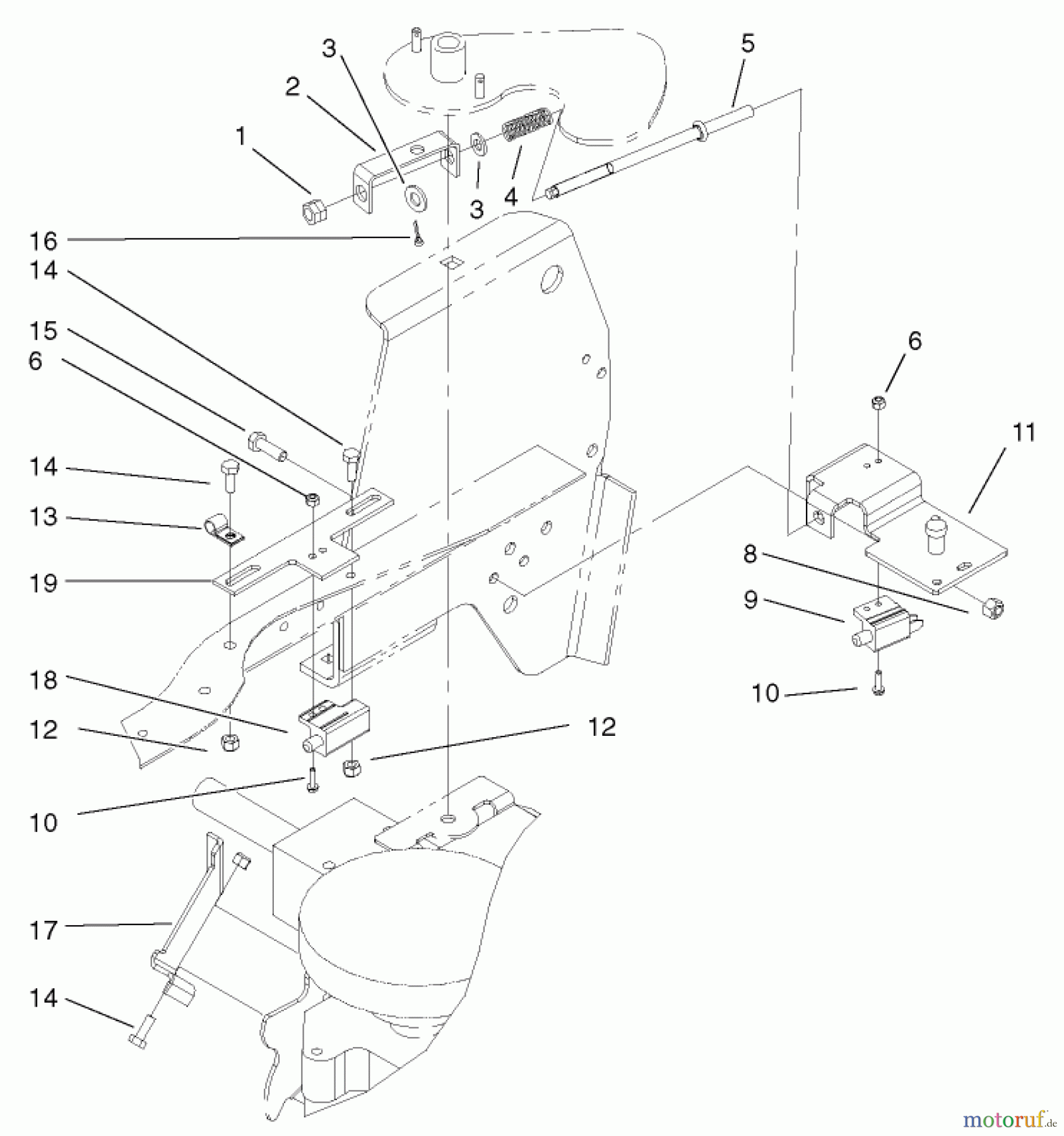 Toro Neu Mowers, Lawn & Garden Tractor Seite 1 72072 (266-HE) - Toro 266-HE Lawn and Garden Tractor, 2002 (220000001-220999999) CRUISE CONTROL ASSEMBLY