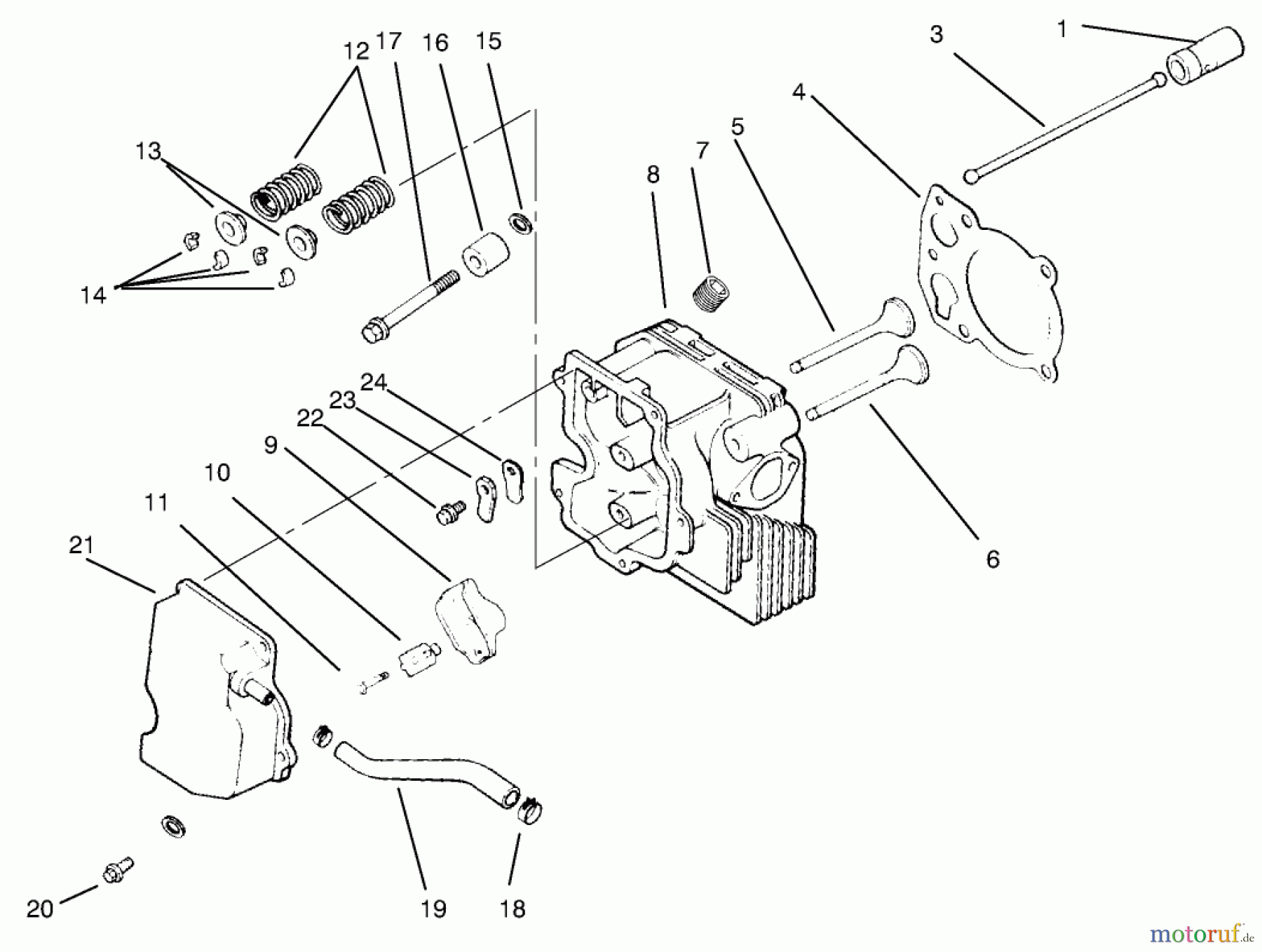 Toro Neu Mowers, Lawn & Garden Tractor Seite 1 72072 (266-HE) - Toro 266-HE Lawn and Garden Tractor, 2002 (220000001-220999999) CYLINDER HEAD / VALVE / BREATHER ASSEMBLY KOHLER MODELS CV460S-26505 AND CV460S-26506