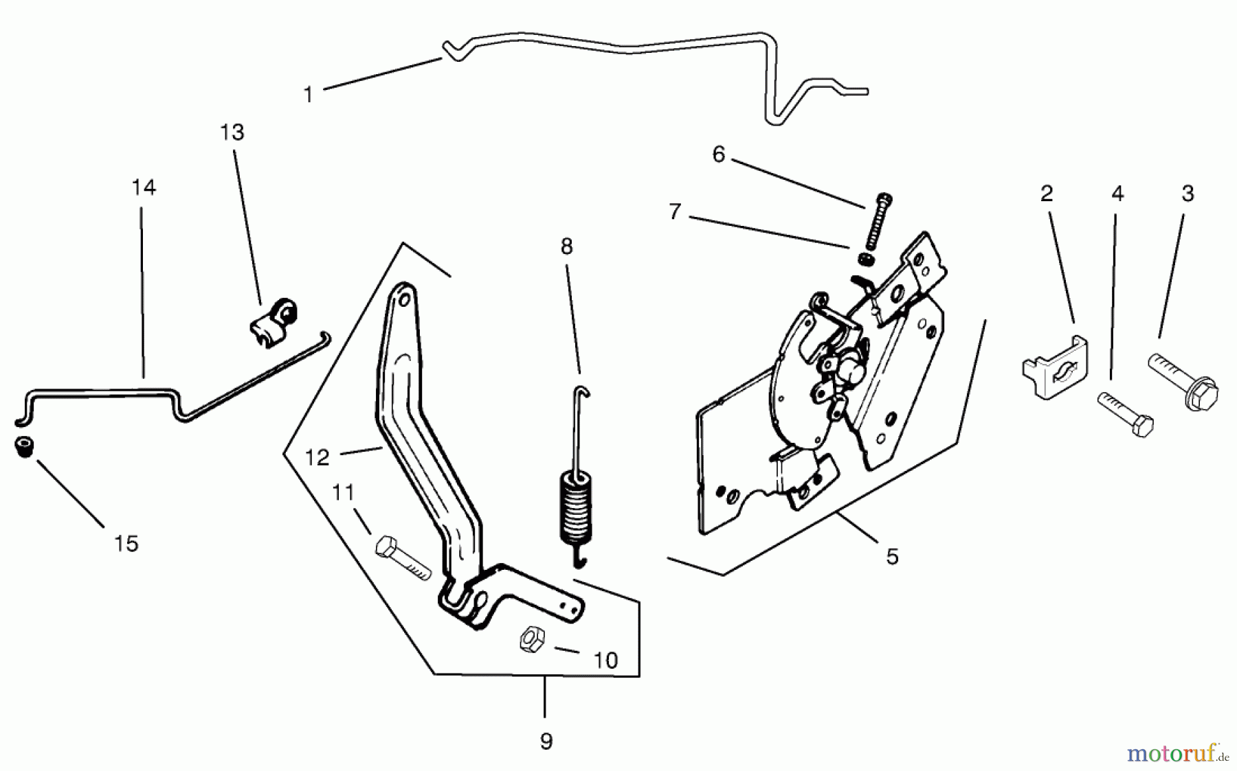 Toro Neu Mowers, Lawn & Garden Tractor Seite 1 72072 (266-HE) - Toro 266-HE Lawn and Garden Tractor, 2002 (220000001-220999999) ENGINE CONTROLS ASSEMBLY KOHLER MODELS CV460S-26505 AND CV460S-26506