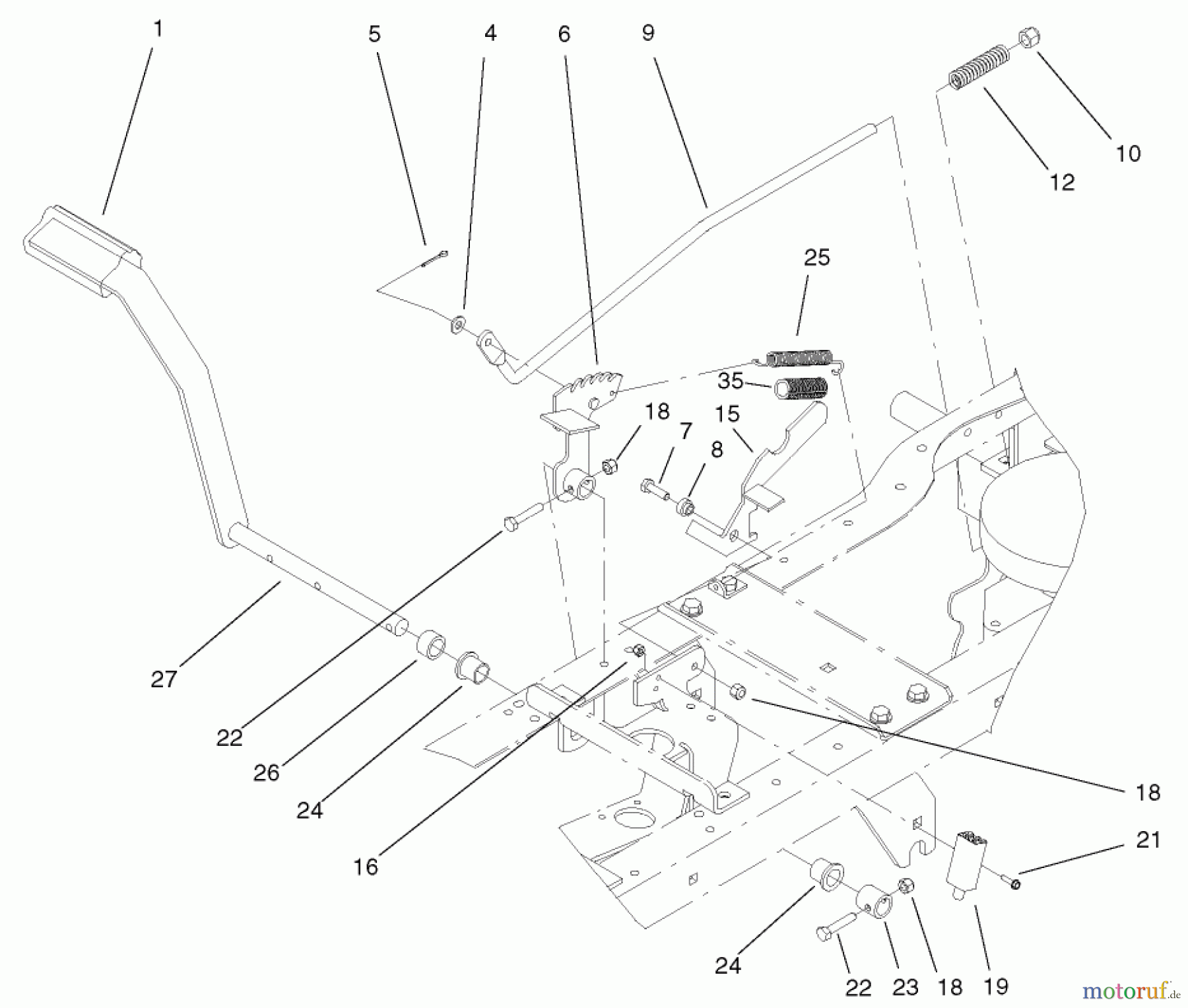 Toro Neu Mowers, Lawn & Garden Tractor Seite 1 72072 (266-HE) - Toro 266-HE Lawn and Garden Tractor, 2002 (220000001-220999999) HYDRAULIC BRAKE ASSEMBLY
