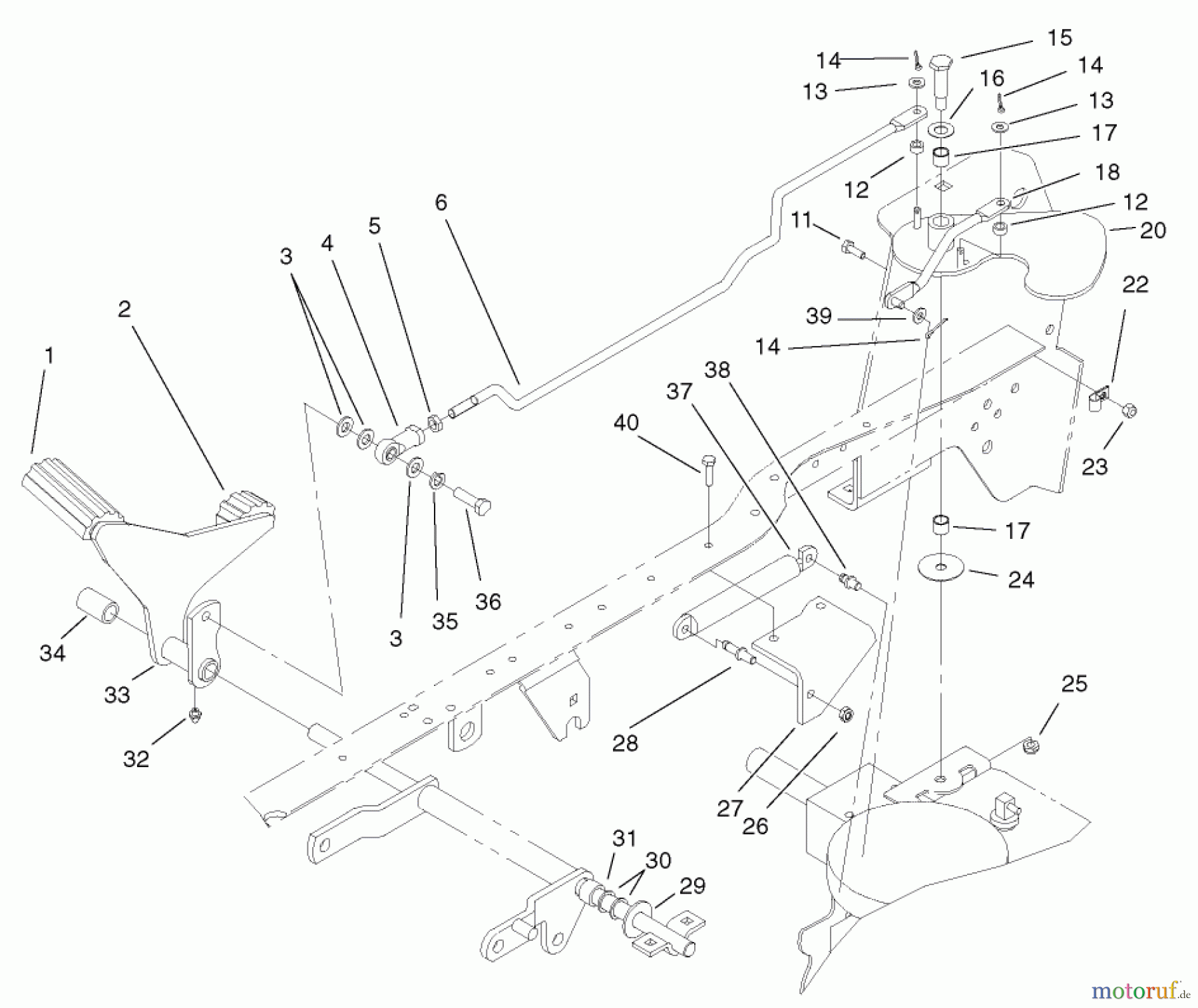 Toro Neu Mowers, Lawn & Garden Tractor Seite 1 72072 (266-HE) - Toro 266-HE Lawn and Garden Tractor, 2002 (220000001-220999999) HYDRAULICS CONTROLS ASSEMBLY