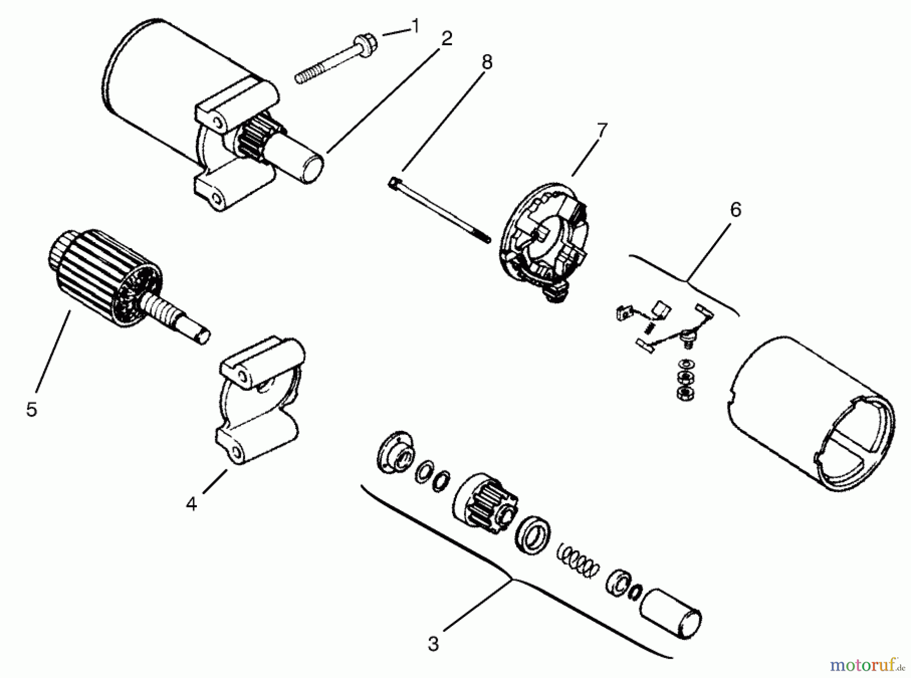 Toro Neu Mowers, Lawn & Garden Tractor Seite 1 72072 (266-HE) - Toro 266-HE Lawn and Garden Tractor, 2002 (220000001-220999999) STARTING SYSTEM ASSEMBLY ASSEMBLY KOHLER MODELS CV460S-26505 AND CV460S-26506