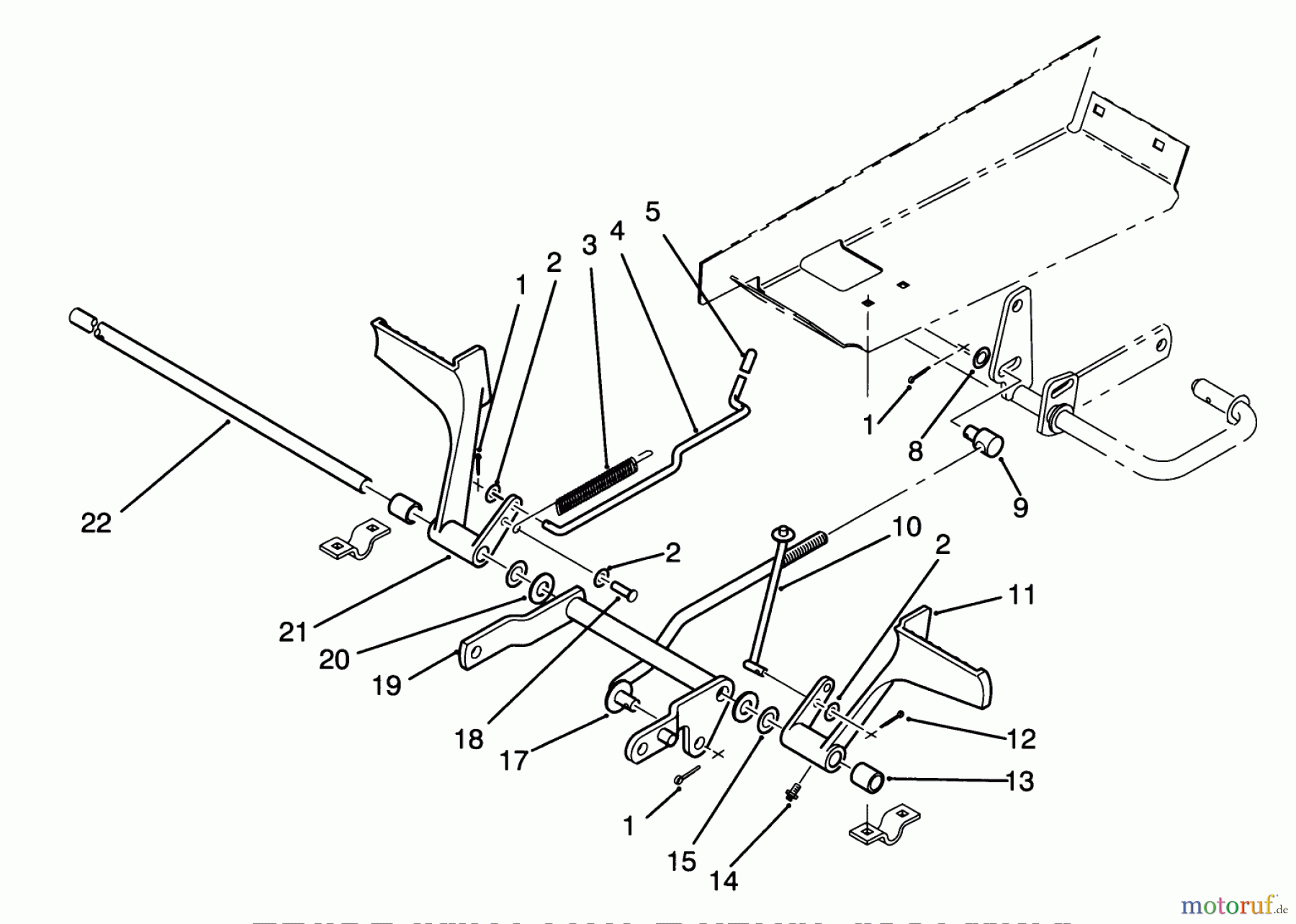 Toro Neu Mowers, Lawn & Garden Tractor Seite 1 72060 (244-5) - Toro 244-5 Yard Tractor, 1993 (3900001-3999999) BRAKE AND CLUTCH PEDAL ASSEMBLY