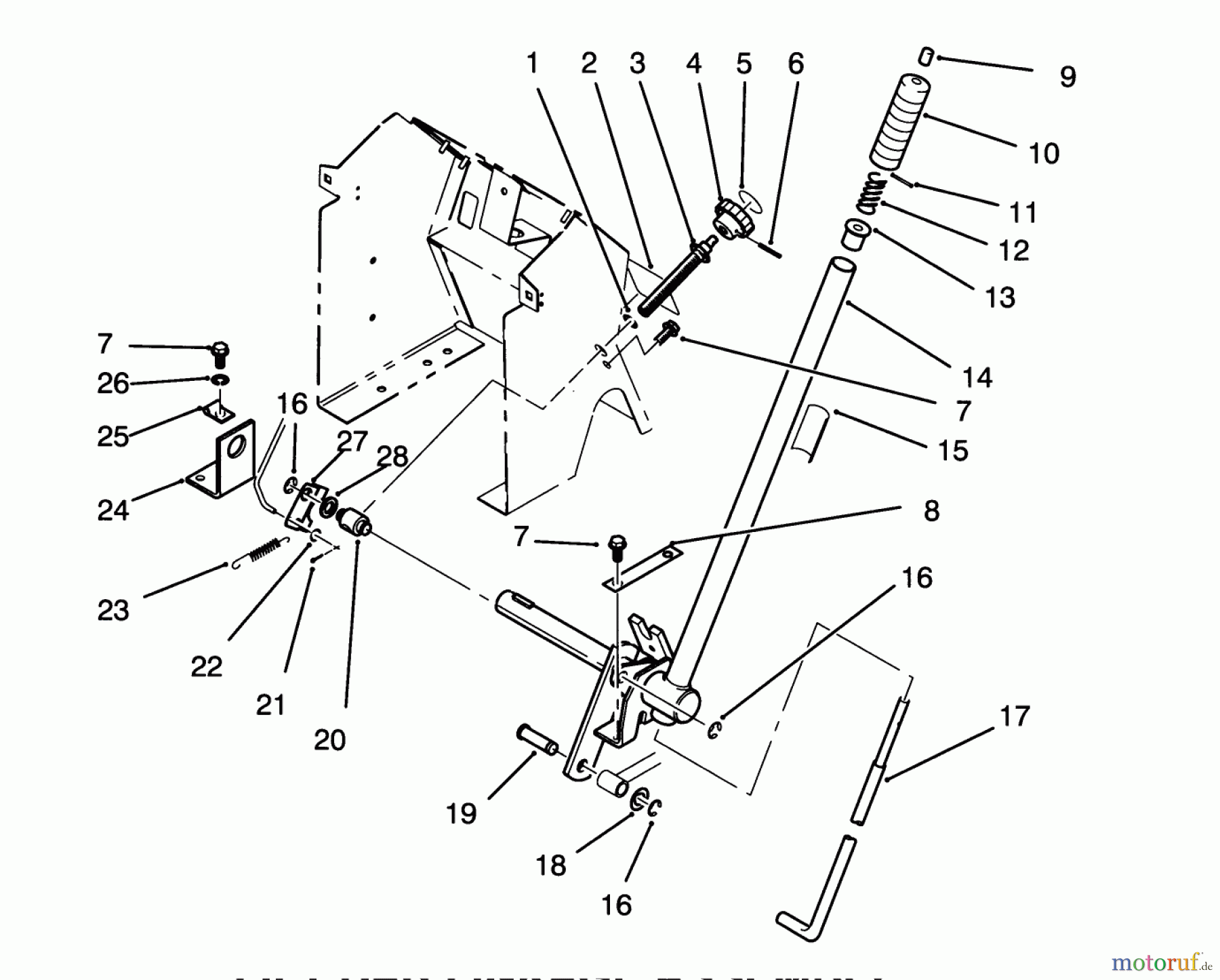 Toro Neu Mowers, Lawn & Garden Tractor Seite 1 72060 (244-5) - Toro 244-5 Yard Tractor, 1993 (3900001-3999999) LIFT BAR LINKAGE ASSEMBLY