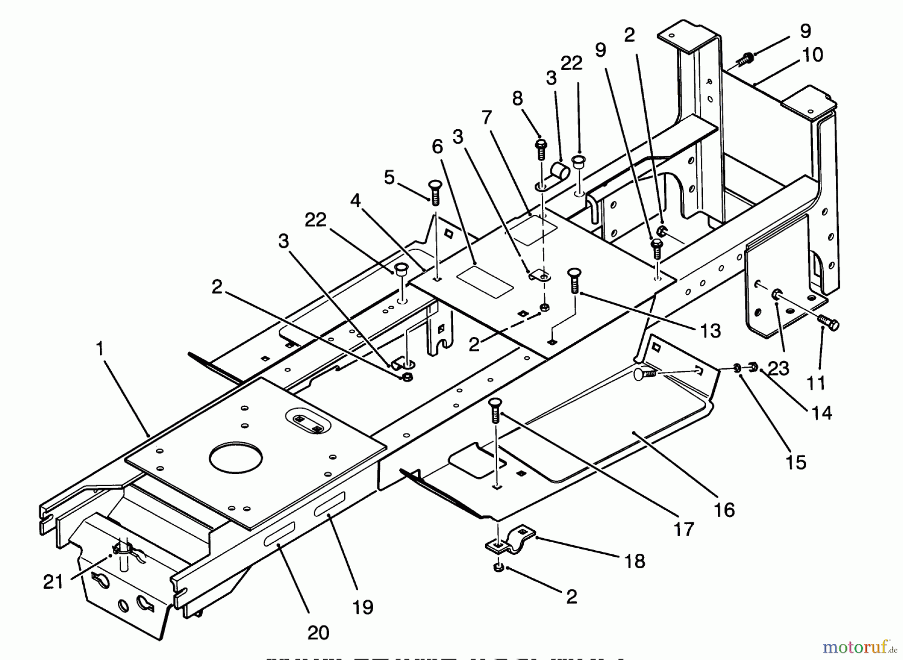Toro Neu Mowers, Lawn & Garden Tractor Seite 1 72060 (244-5) - Toro 244-5 Yard Tractor, 1993 (3900001-3999999) MAIN FRAME ASSEMBLY