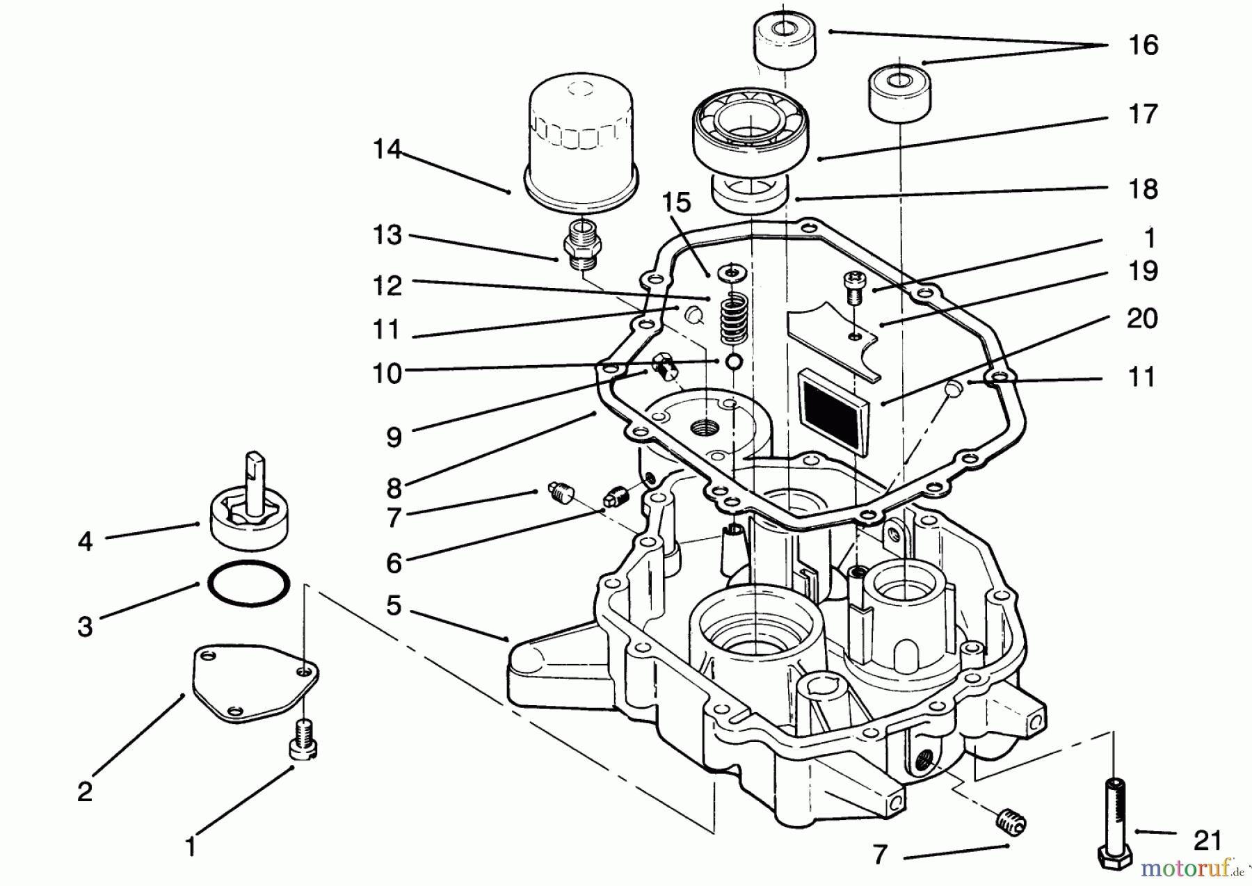 Toro Neu Mowers, Lawn & Garden Tractor Seite 1 72060 (244-5) - Toro 244-5 Yard Tractor, 1993 (3900001-3999999) OIL BASE & PUMP ASSEMBLY