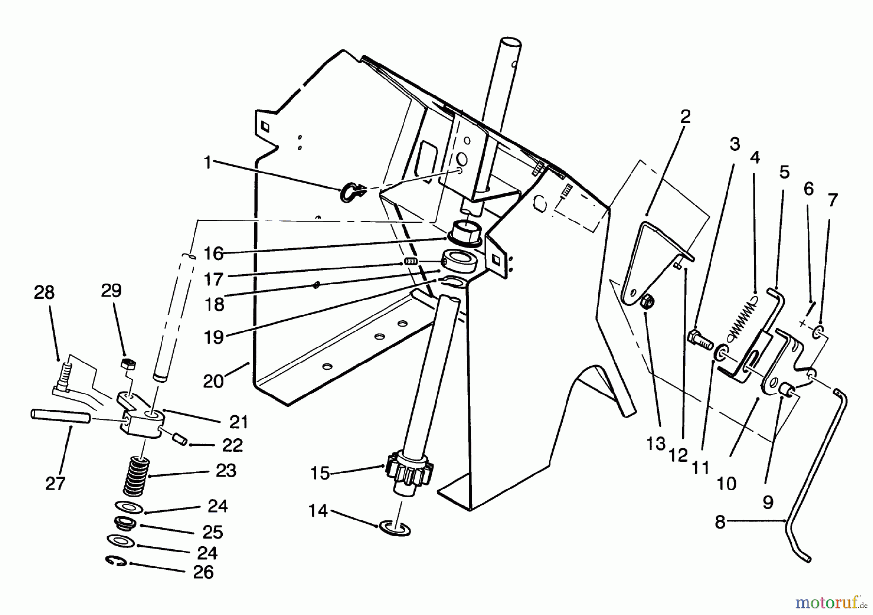 Toro Neu Mowers, Lawn & Garden Tractor Seite 1 72060 (244-5) - Toro 244-5 Yard Tractor, 1993 (3900001-3999999) STEERING SHAFT AND INDICATOR ASSEMBLY