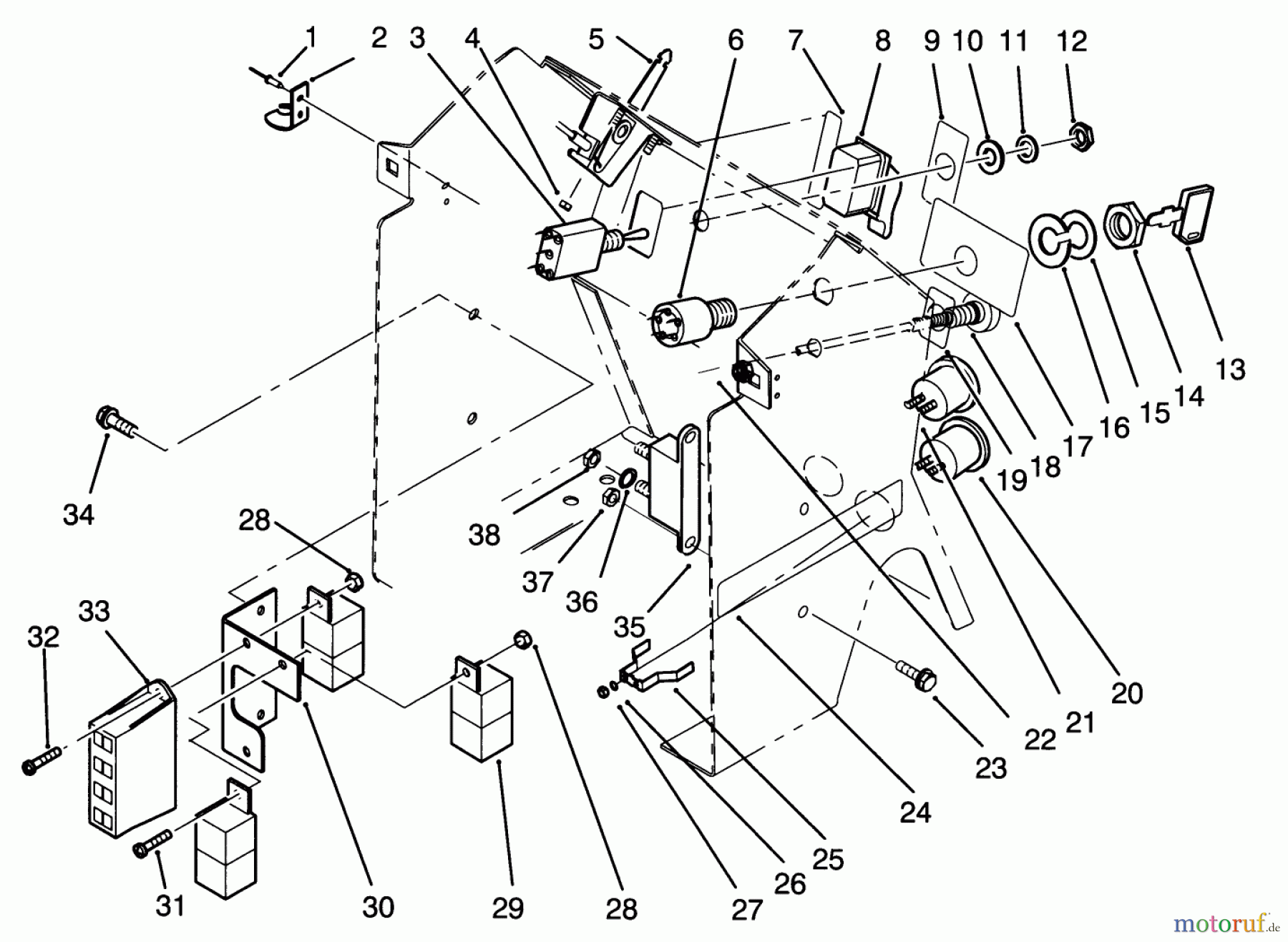 Toro Neu Mowers, Lawn & Garden Tractor Seite 1 72081 (246-H) - Toro 246-H Yard Tractor, 1993 (3900001-3999999) DASH ASSEMBLY