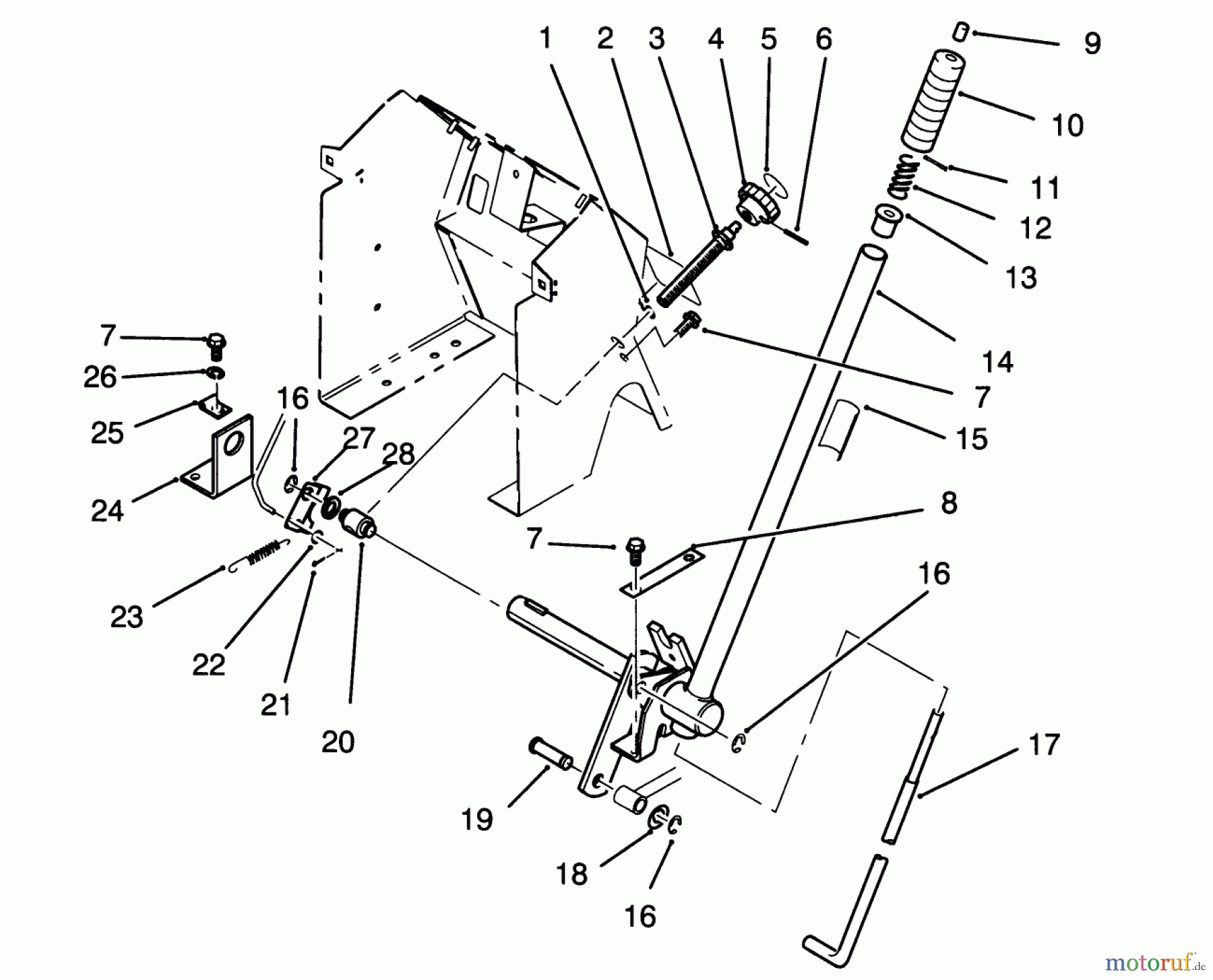 Toro Neu Mowers, Lawn & Garden Tractor Seite 1 72081 (246-H) - Toro 246-H Yard Tractor, 1993 (3900001-3999999) LIFT BAR LINKAGE ASSEMBLY