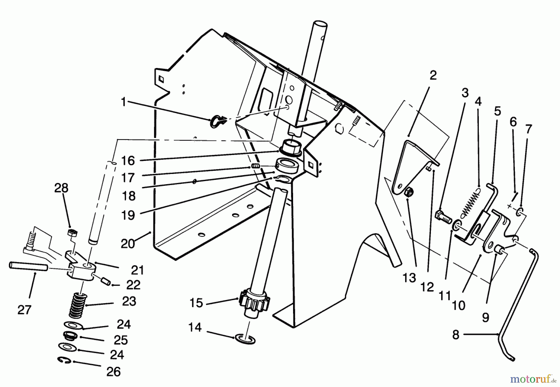 Toro Neu Mowers, Lawn & Garden Tractor Seite 1 72081 (246-H) - Toro 246-H Yard Tractor, 1993 (3900001-3999999) STEERING SHAFT AND INDICATOR ASSEMBLY