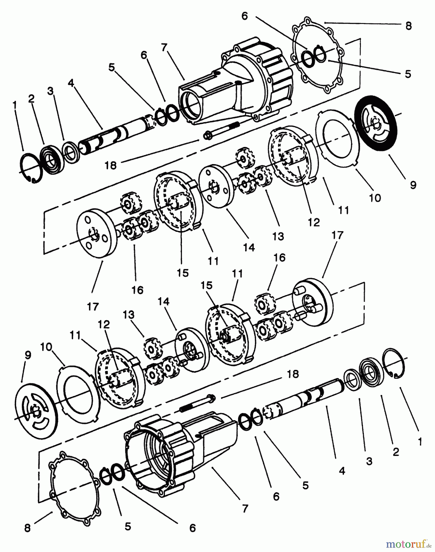 Toro Neu Mowers, Lawn & Garden Tractor Seite 1 72081 (246-H) - Toro 246-H Yard Tractor, 1993 (3900001-3999999) TRANSMISSION EATON MODEL 751-045 #2