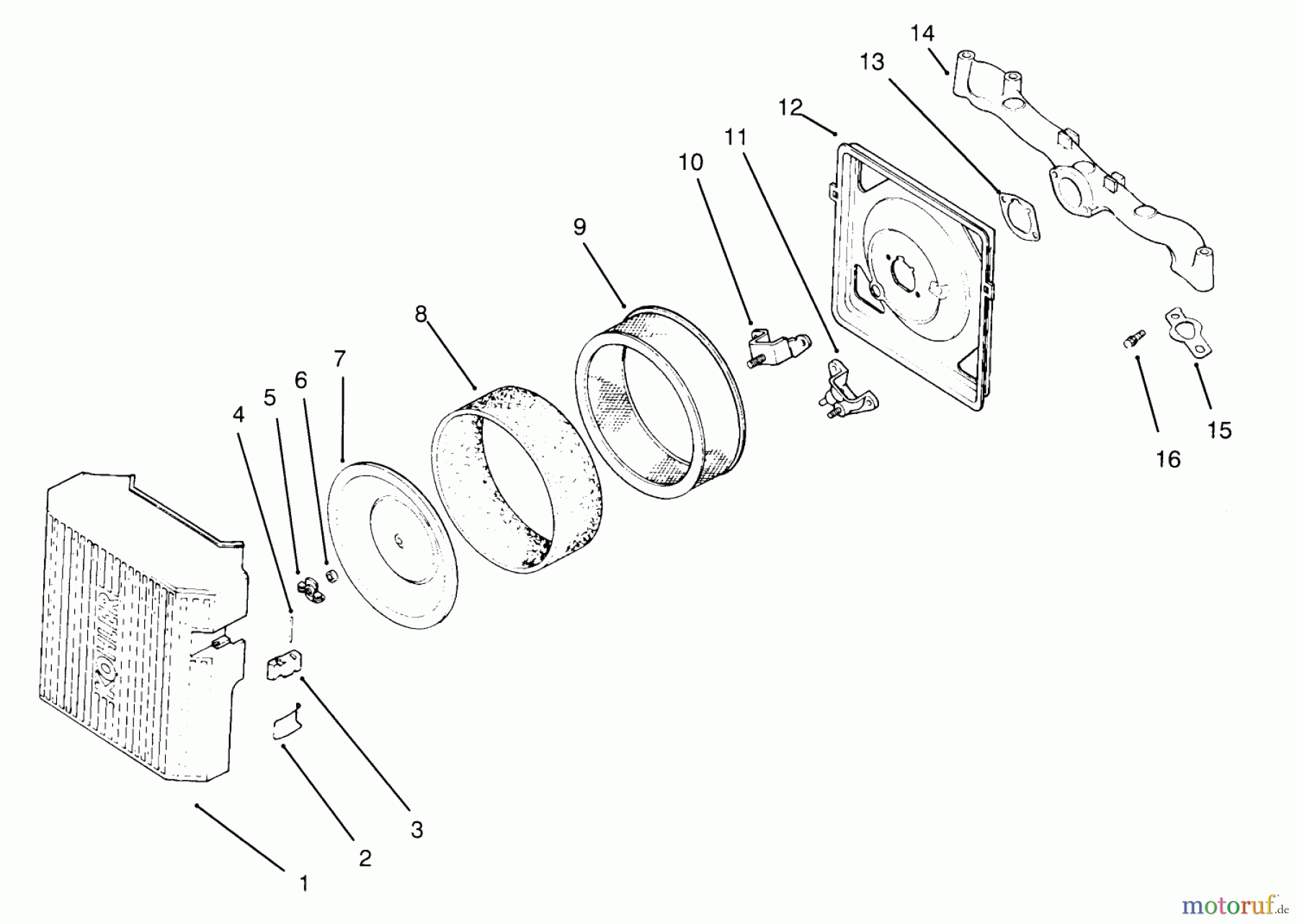 Toro Neu Mowers, Lawn & Garden Tractor Seite 1 72084 (266-H) - Toro 266-H Yard Tractor, 1996 (6900001-6999999) AIR INTAKE/FILTRATION KOHLER ENGINE CV16S-PS61514