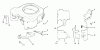 Toro 72084 (266-H) - 266-H Yard Tractor, 1995 (5900001-5999999) Ersatzteile BLOWER HOUSING & BAFFLES KOHLER ENGINE CV16S-PS61514