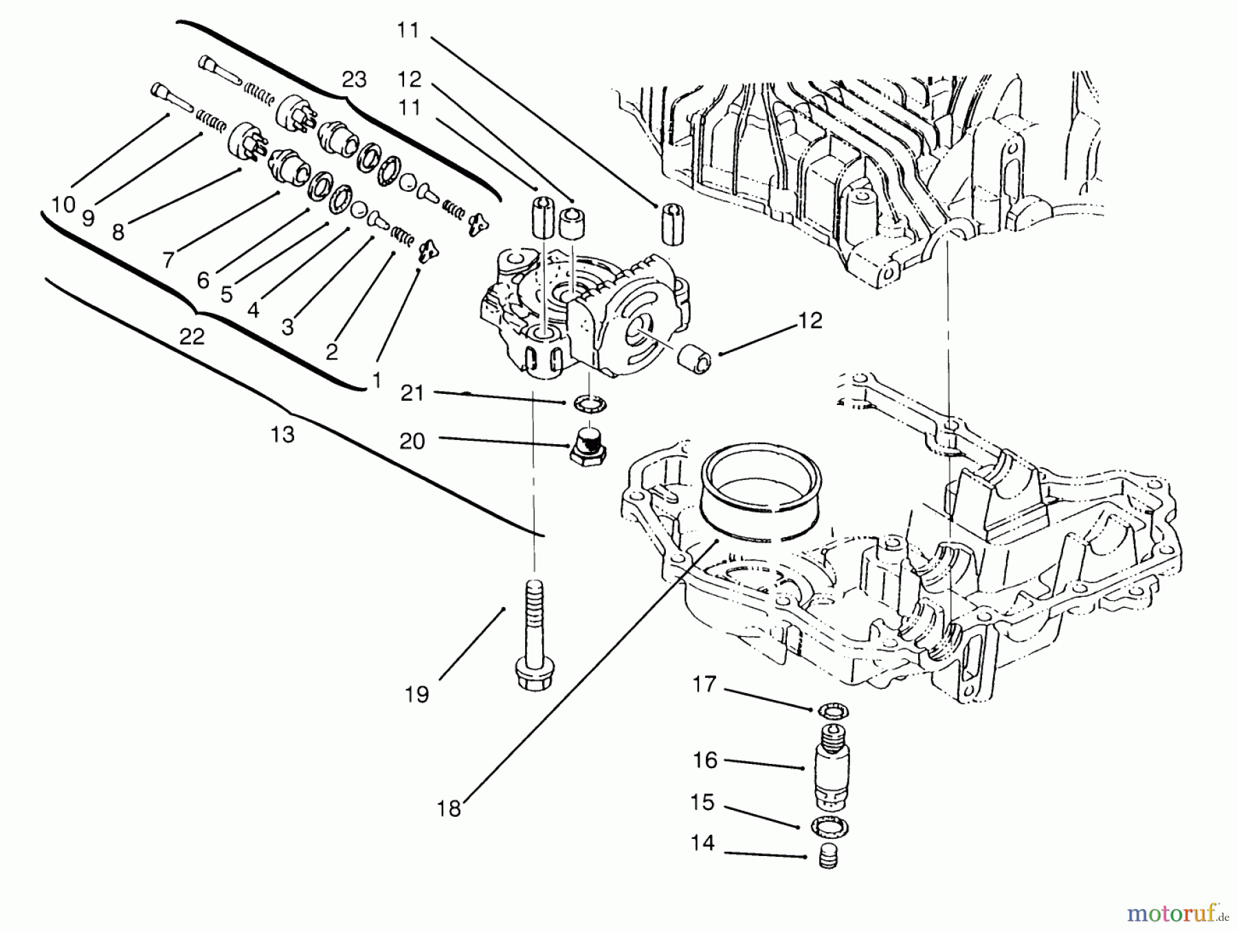 Toro Neu Mowers, Lawn & Garden Tractor Seite 1 72084 (266-H) - Toro 266-H Yard Tractor, 1995 (5900001-5999999) CENTER CASE TUFF TORQ TRANSMISSION K61 (TORO)