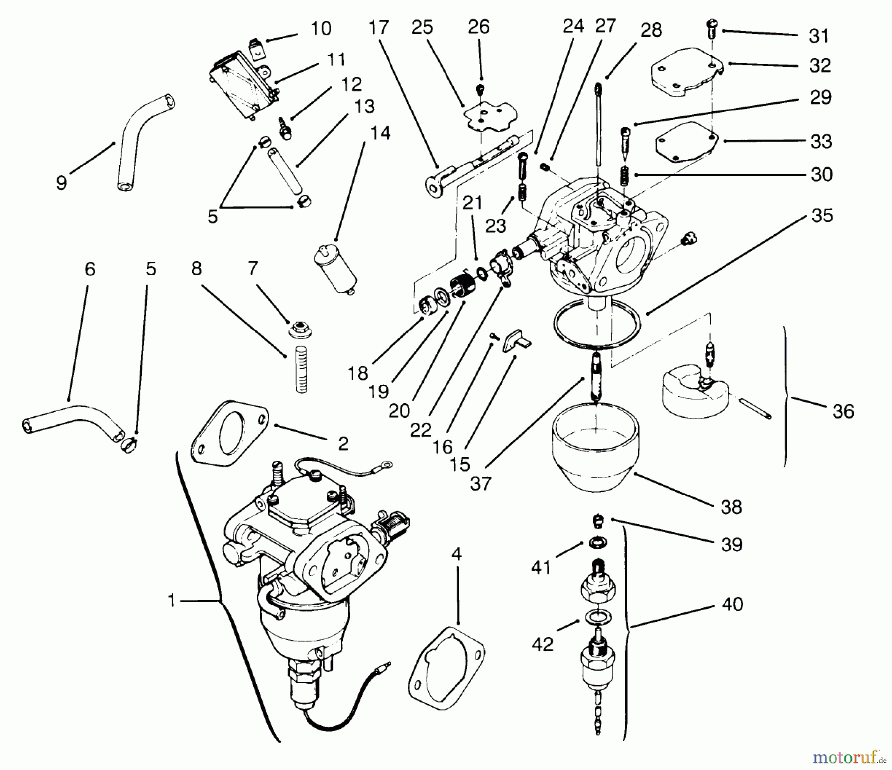 Toro Neu Mowers, Lawn & Garden Tractor Seite 1 72084 (266-H) - Toro 266-H Yard Tractor, 1995 (5900001-5999999) FUEL SYSTEM KOHLER ENGINE CV16S-PS61514