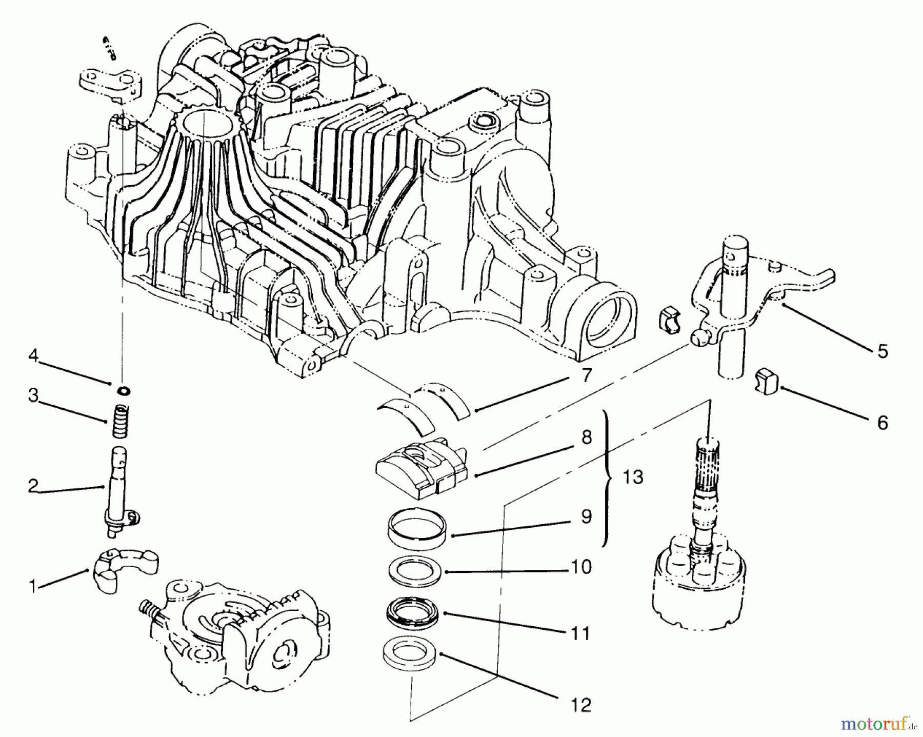 Toro Neu Mowers, Lawn & Garden Tractor Seite 1 72084 (266-H) - Toro 266-H Yard Tractor, 1995 (5900001-5999999) RANGE SHIFT TUFF TORQ TRANSMISSION K61 (TORO)