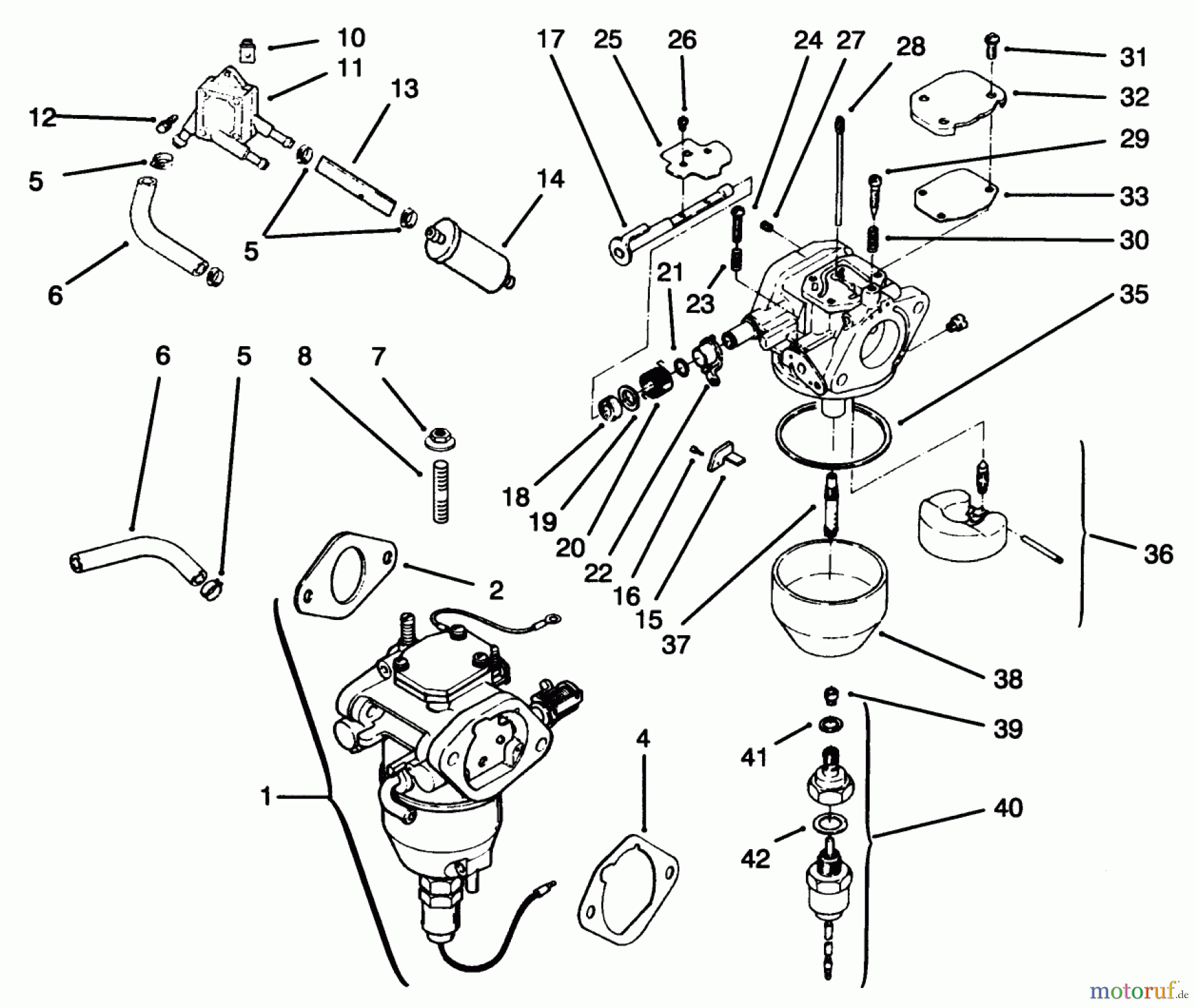 Toro Neu Mowers, Lawn & Garden Tractor Seite 1 72085 (267-H) - Toro 267-H Lawn and Garden Tractor, 1996 (6900001-6999999) FUEL SYSTEM