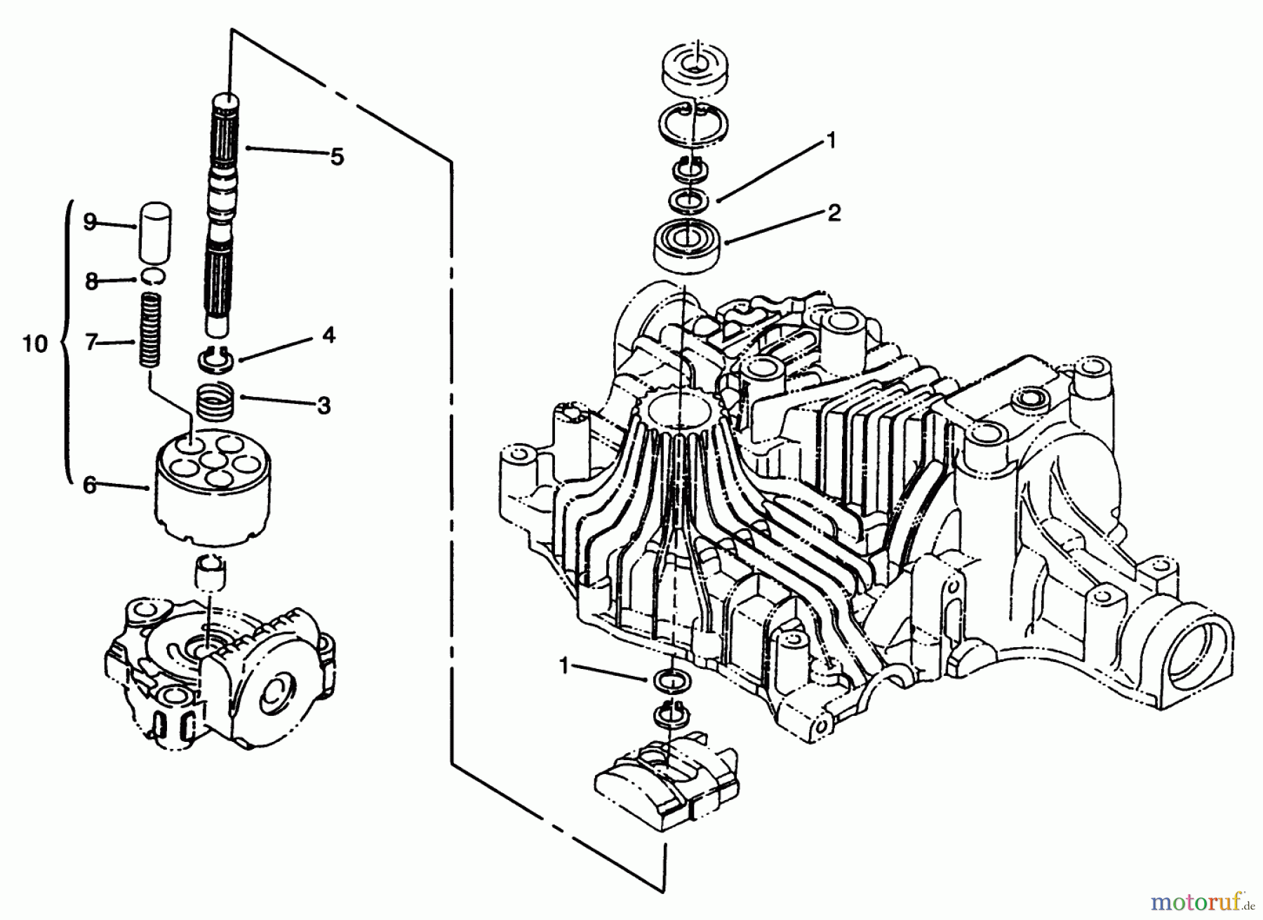 Toro Neu Mowers, Lawn & Garden Tractor Seite 1 72085 (267-H) - Toro 267-H Lawn and Garden Tractor, 1996 (6900001-6999999) PUMP SHAFT