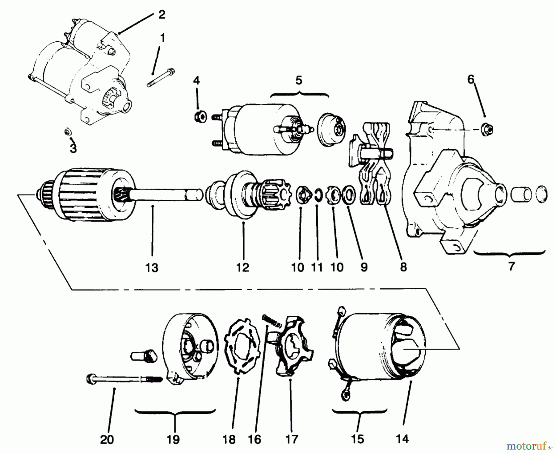 Toro Neu Mowers, Lawn & Garden Tractor Seite 1 72085 (267-H) - Toro 267-H Lawn and Garden Tractor, 1996 (6900001-6999999) STARTING SYSTEM