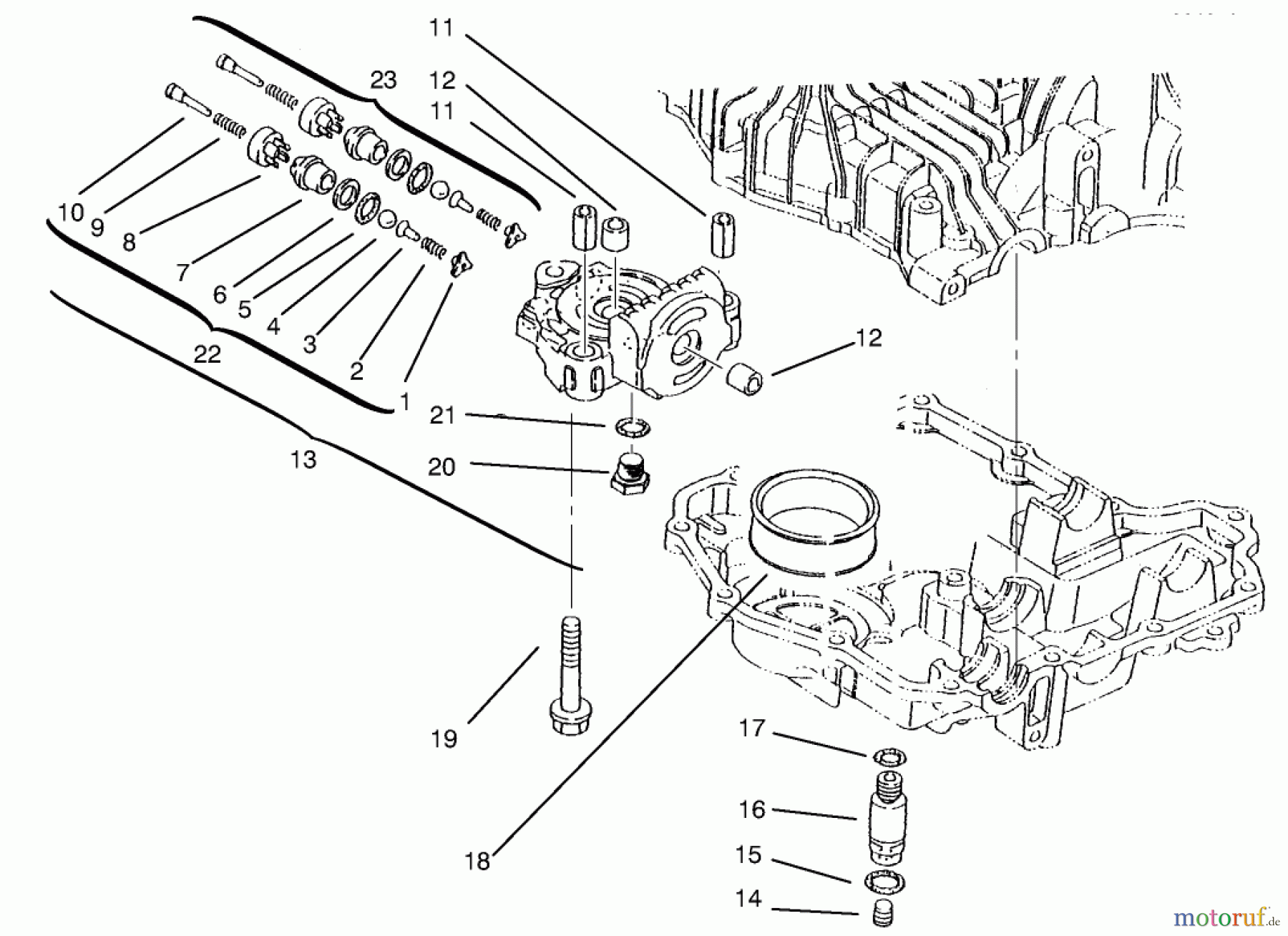 Toro Neu Mowers, Lawn & Garden Tractor Seite 1 72104 (267-H) - Toro 267-H Lawn and Garden Tractor, 1997 (7900001-7999999) CENTER CASE