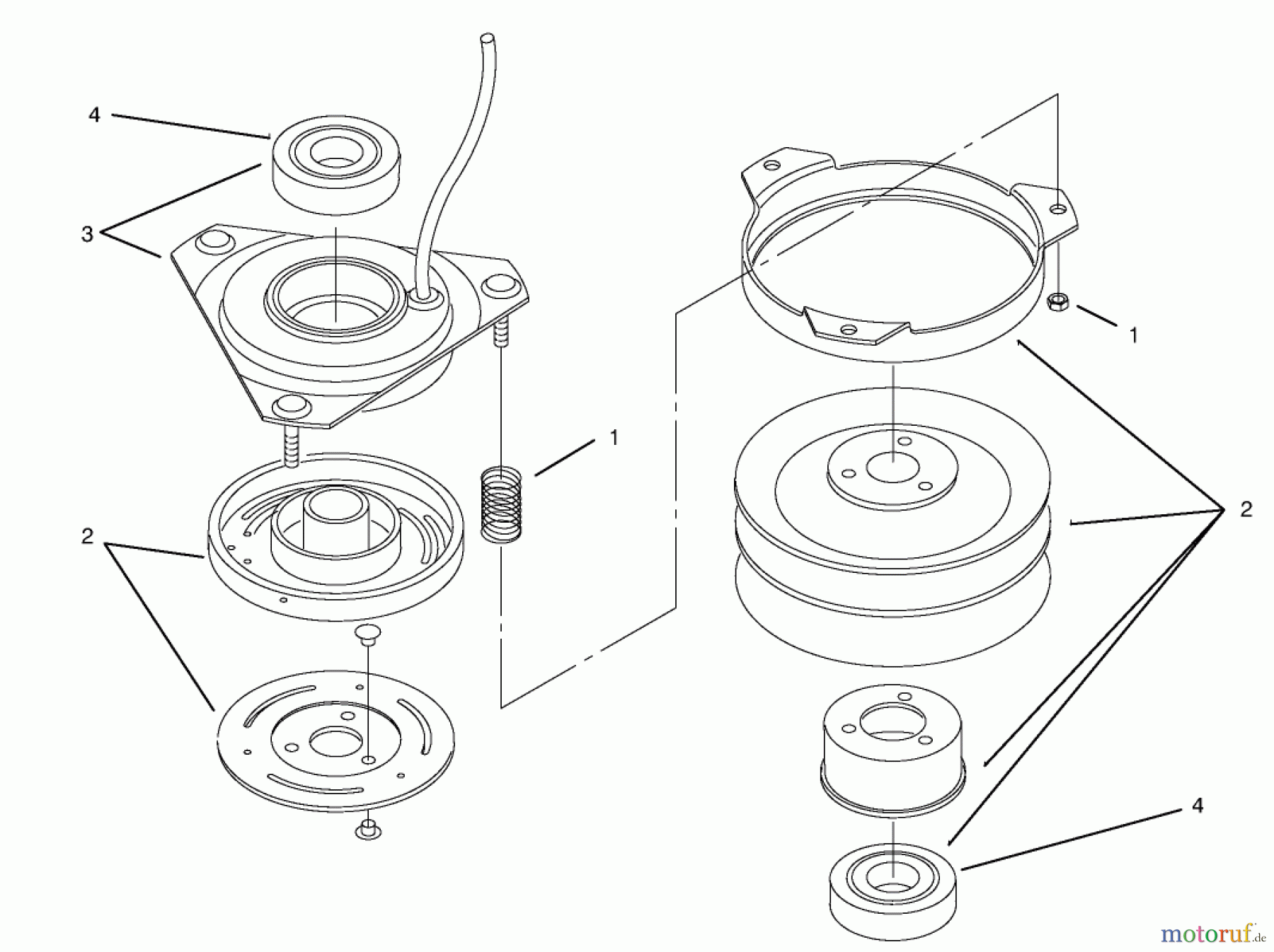 Toro Neu Mowers, Lawn & Garden Tractor Seite 1 72104 (267-H) - Toro 267-H Lawn and Garden Tractor, 1997 (7900001-7999999) CLUTCH 92-6885
