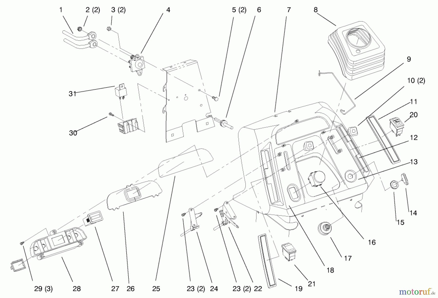 Toro Neu Mowers, Lawn & Garden Tractor Seite 1 72085 (267-H) - Toro 267-H Lawn and Garden Tractor, 1997 (7900001-7999999) DASH