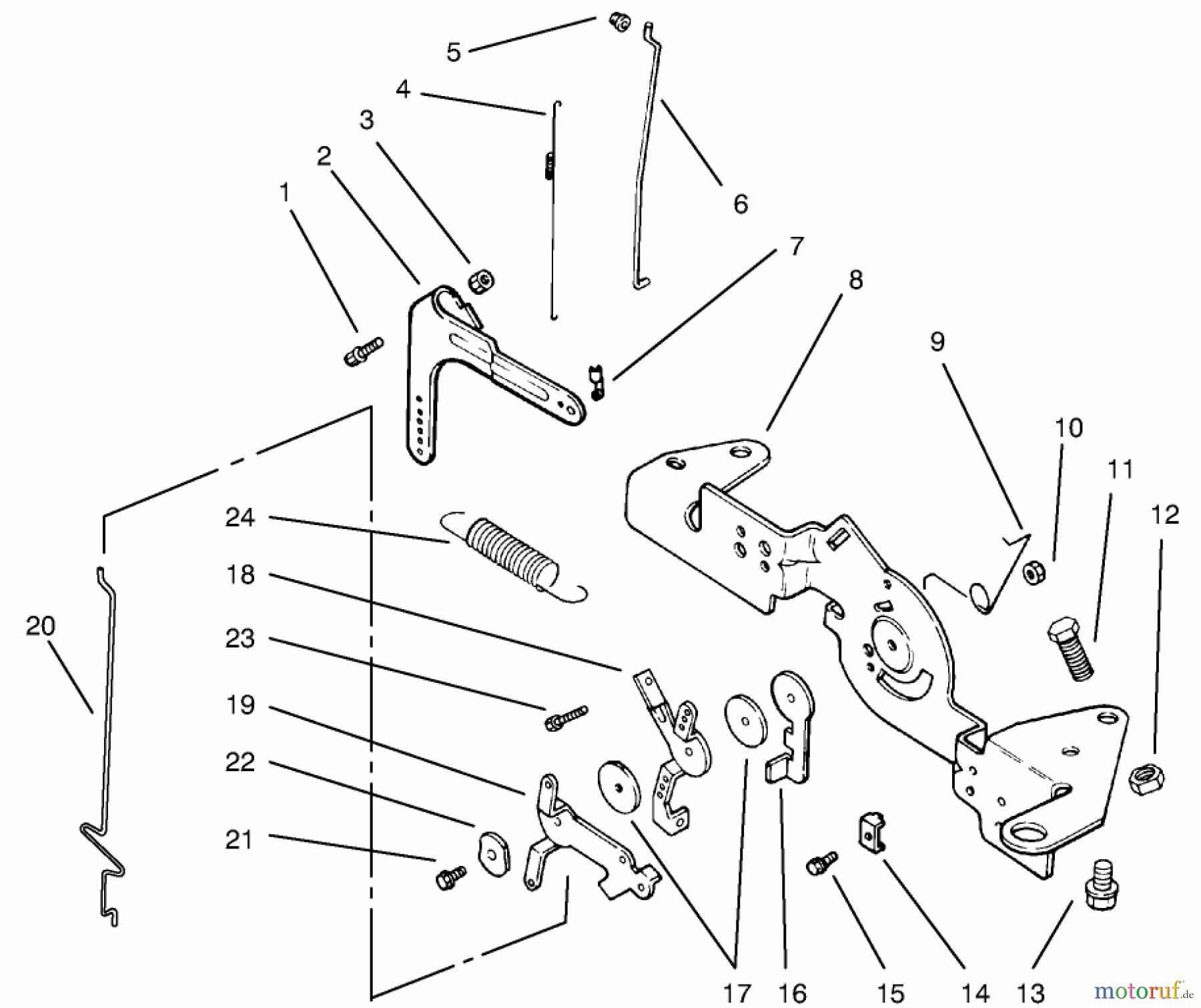 Toro Neu Mowers, Lawn & Garden Tractor Seite 1 72104 (267-H) - Toro 267-H Lawn and Garden Tractor, 1997 (7900001-7999999) ENGINE CONTROLS