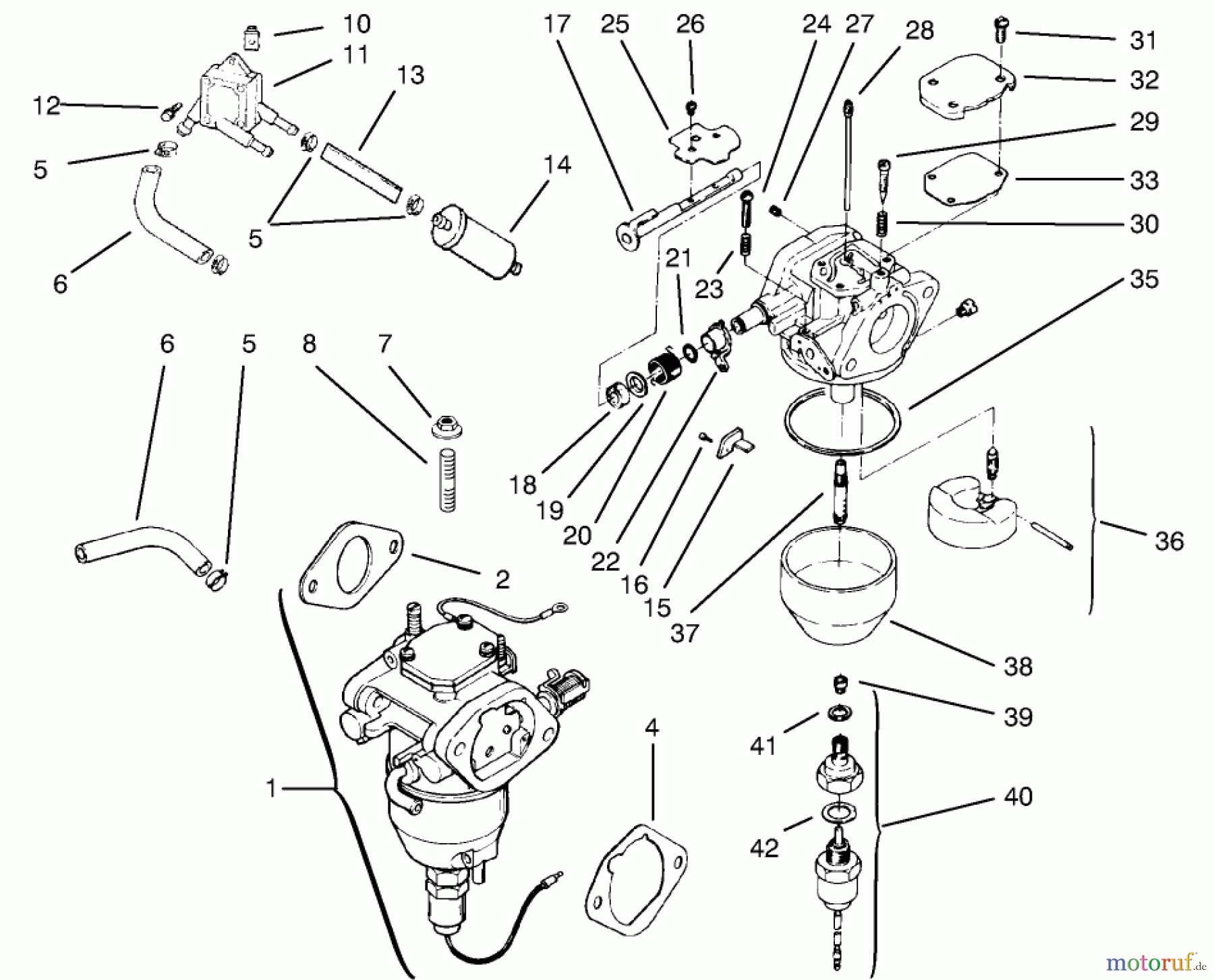 Toro Neu Mowers, Lawn & Garden Tractor Seite 1 72104 (267-H) - Toro 267-H Lawn and Garden Tractor, 1997 (7900001-7999999) FUEL SYSTEM