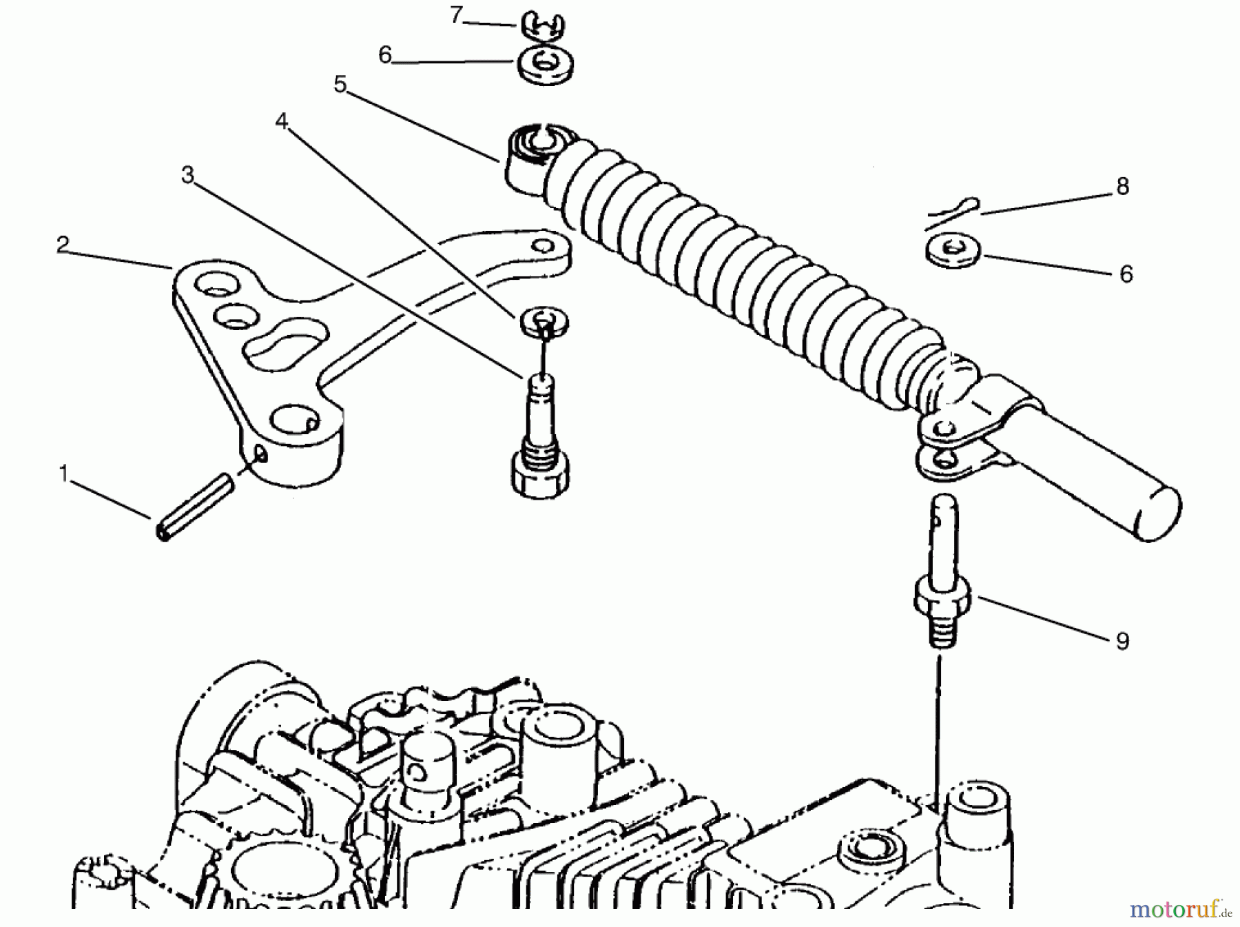  Toro Neu Mowers, Lawn & Garden Tractor Seite 1 72085 (267-H) - Toro 267-H Lawn and Garden Tractor, 1997 (7900001-7999999) LEVER DAMPER