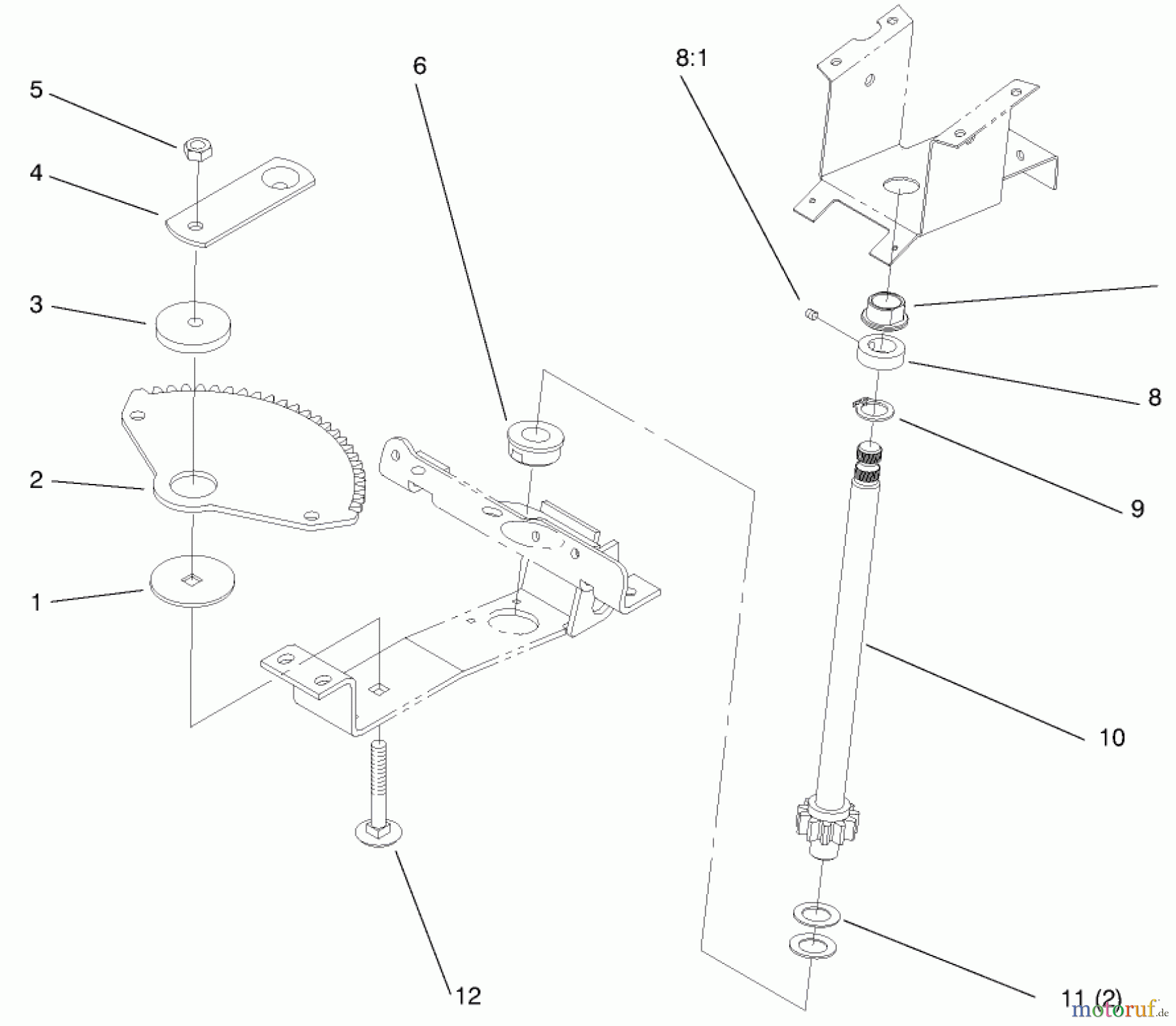 Toro Neu Mowers, Lawn & Garden Tractor Seite 1 72104 (267-H) - Toro 267-H Lawn and Garden Tractor, 1997 (7900001-7999999) LOWER STEERING