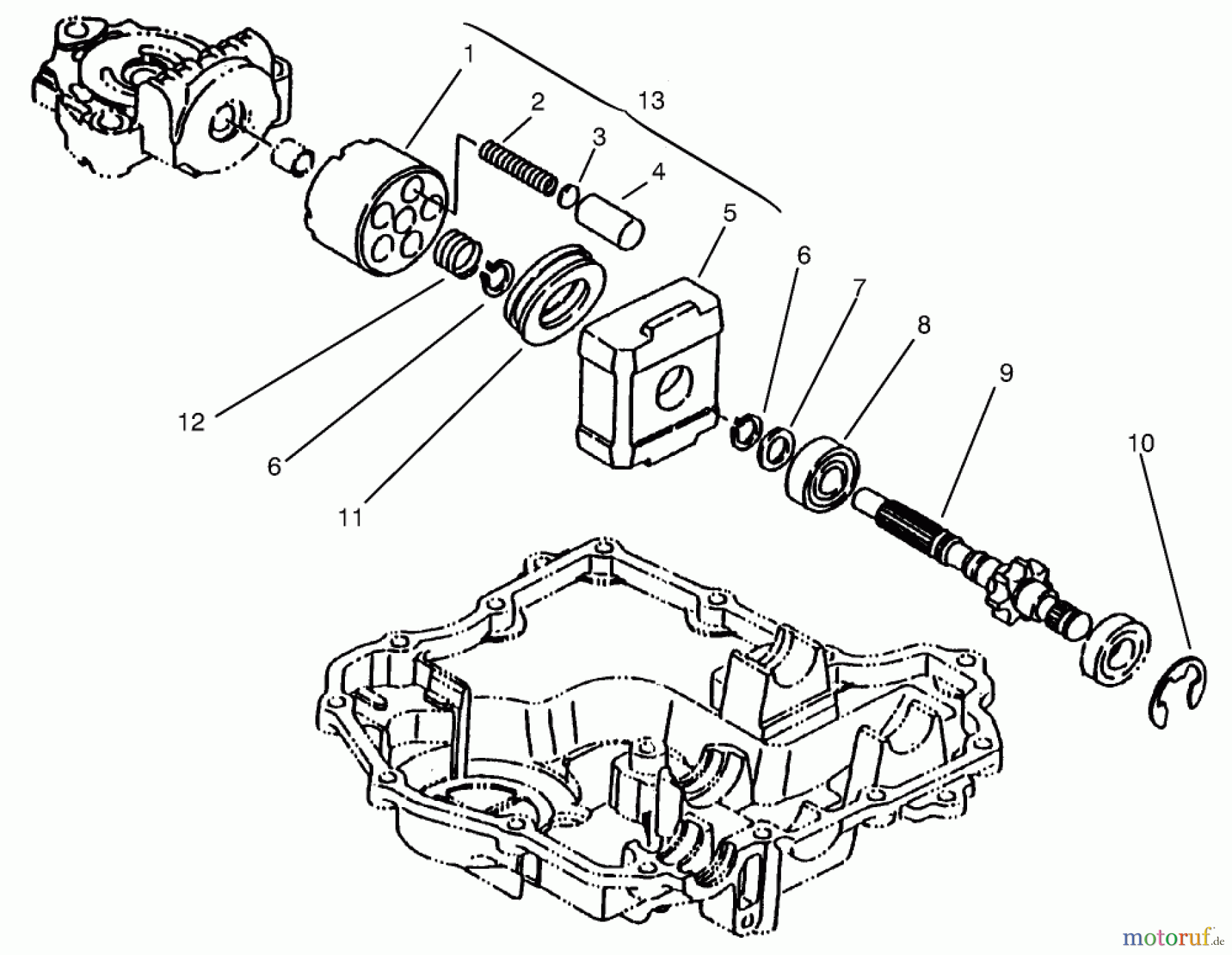 Toro Neu Mowers, Lawn & Garden Tractor Seite 1 72085 (267-H) - Toro 267-H Lawn and Garden Tractor, 1997 (7900001-7999999) MOTOR SHAFT