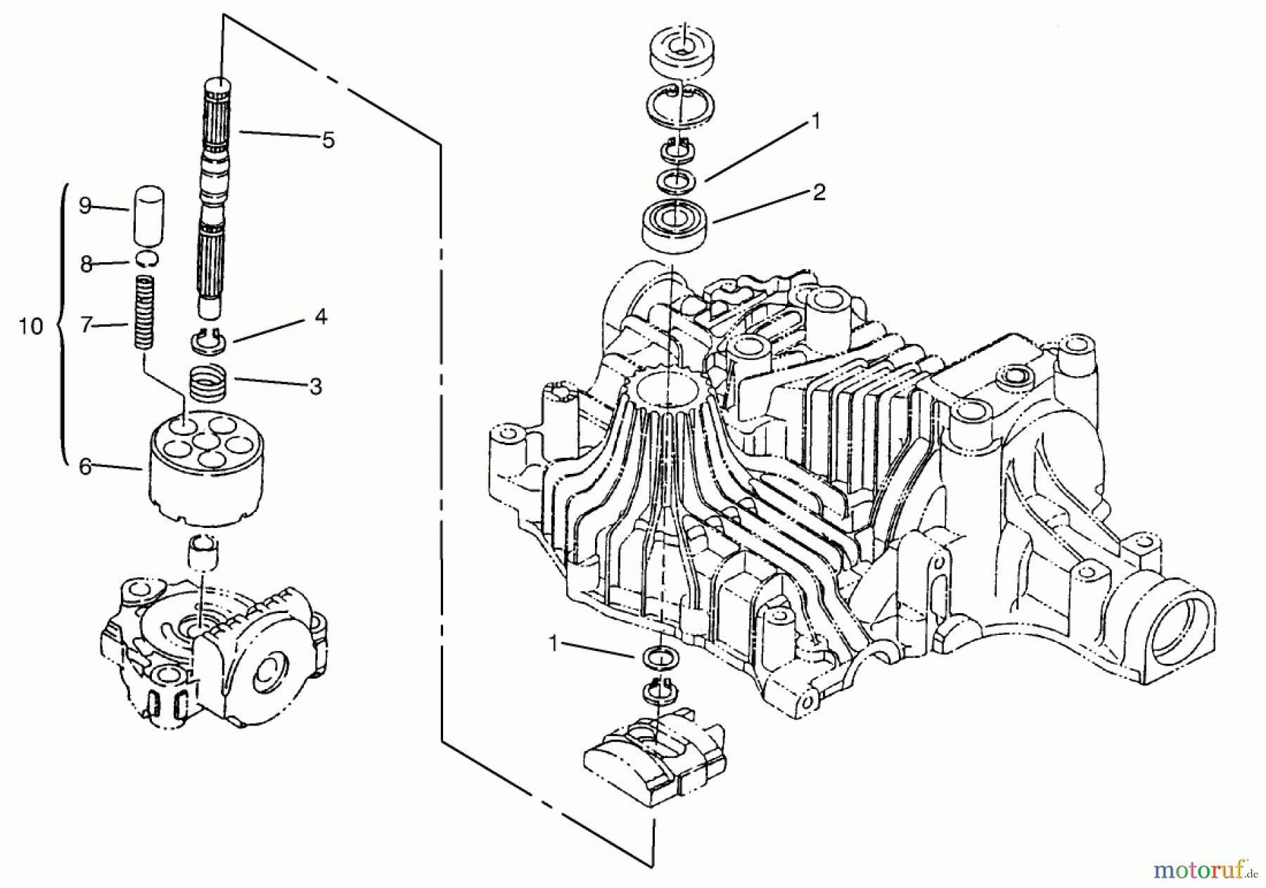 Toro Neu Mowers, Lawn & Garden Tractor Seite 1 72104 (267-H) - Toro 267-H Lawn and Garden Tractor, 1997 (7900001-7999999) PUMP SHAFT
