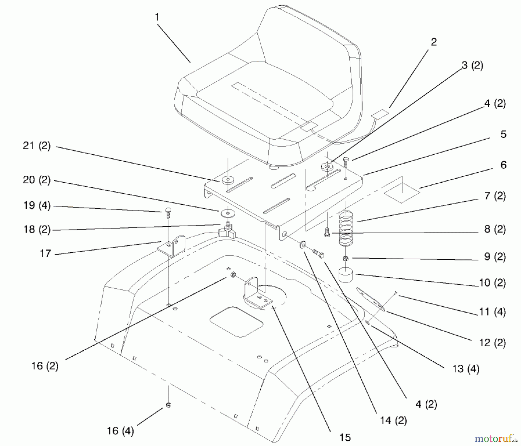 Toro Neu Mowers, Lawn & Garden Tractor Seite 1 72104 (267-H) - Toro 267-H Lawn and Garden Tractor, 1997 (7900001-7999999) SEAT