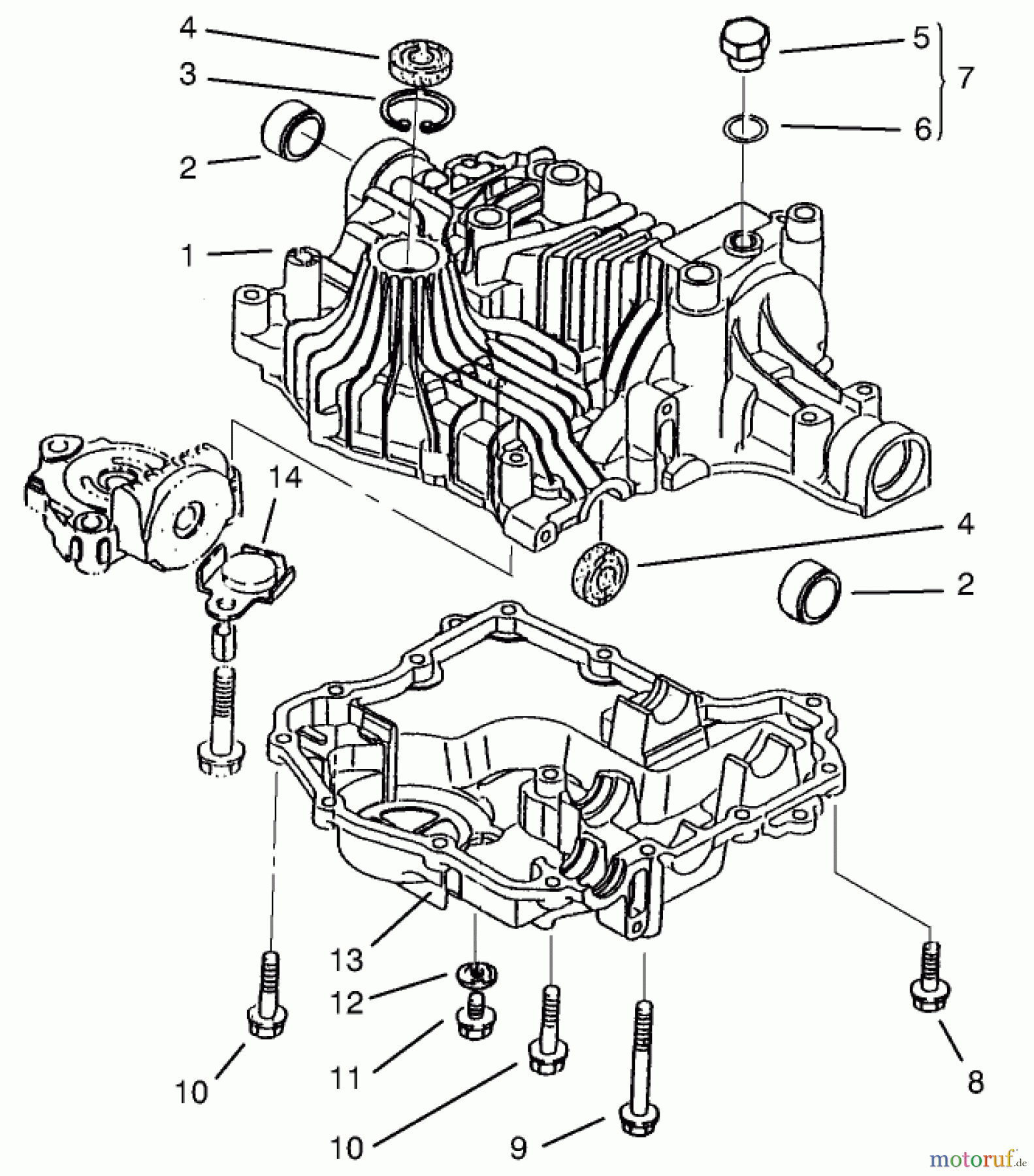 Toro Neu Mowers, Lawn & Garden Tractor Seite 1 72085 (267-H) - Toro 267-H Lawn and Garden Tractor, 1997 (7900001-7999999) TRANSAXLE CASE