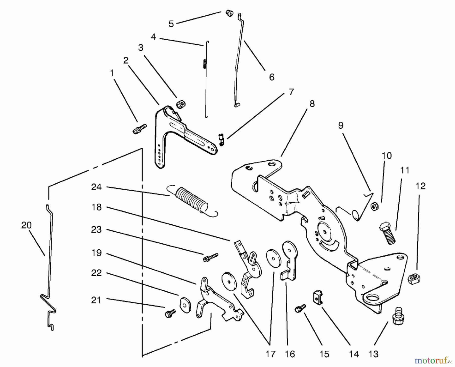 Toro Neu Mowers, Lawn & Garden Tractor Seite 1 72104 (267-H) - Toro 267-H Lawn and Garden Tractor, 1998 (8900001-8900599) ENGINE CONTROLS