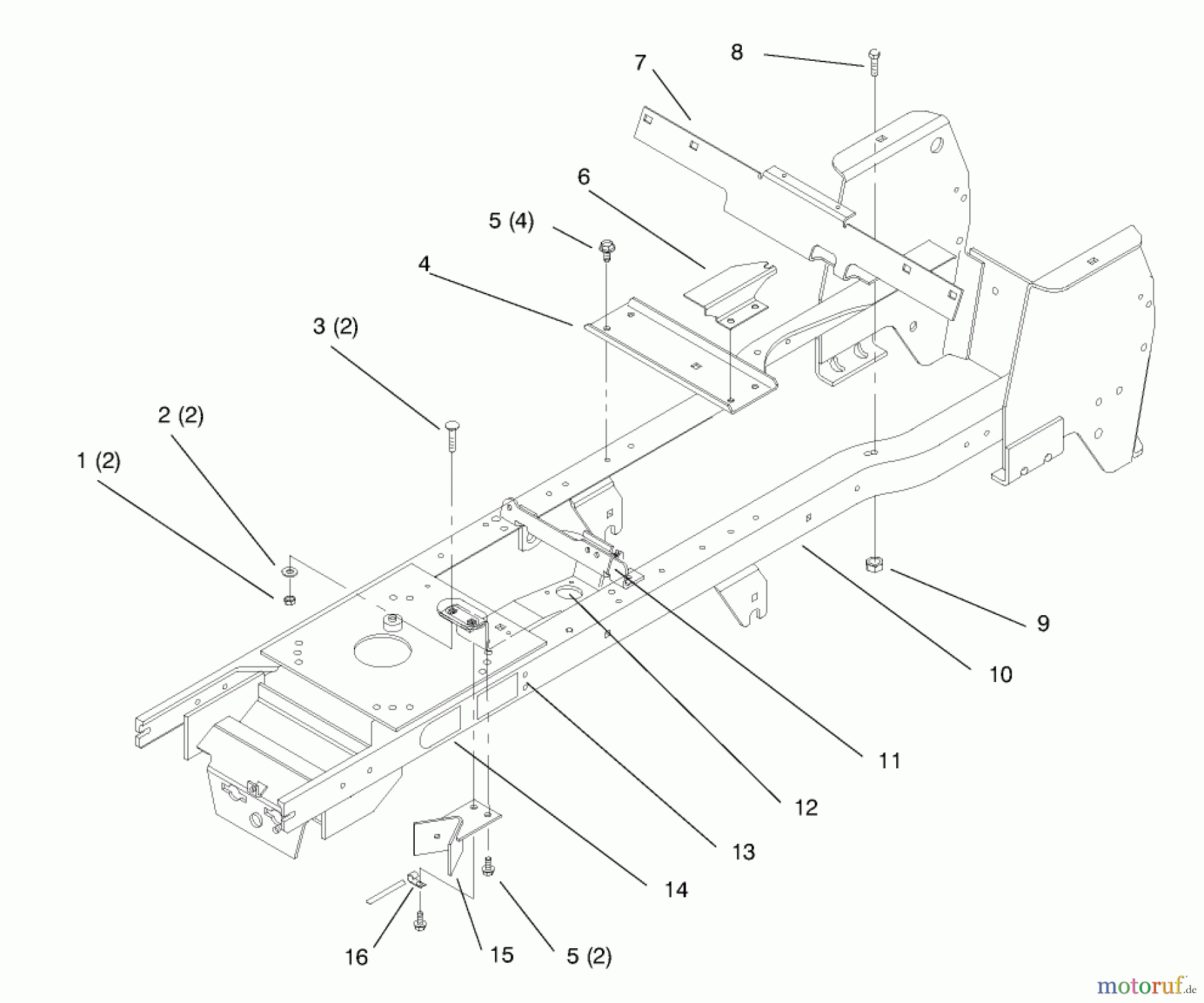 Toro Neu Mowers, Lawn & Garden Tractor Seite 1 72104 (267-H) - Toro 267-H Lawn and Garden Tractor, 1998 (8900001-8900599) FRAME