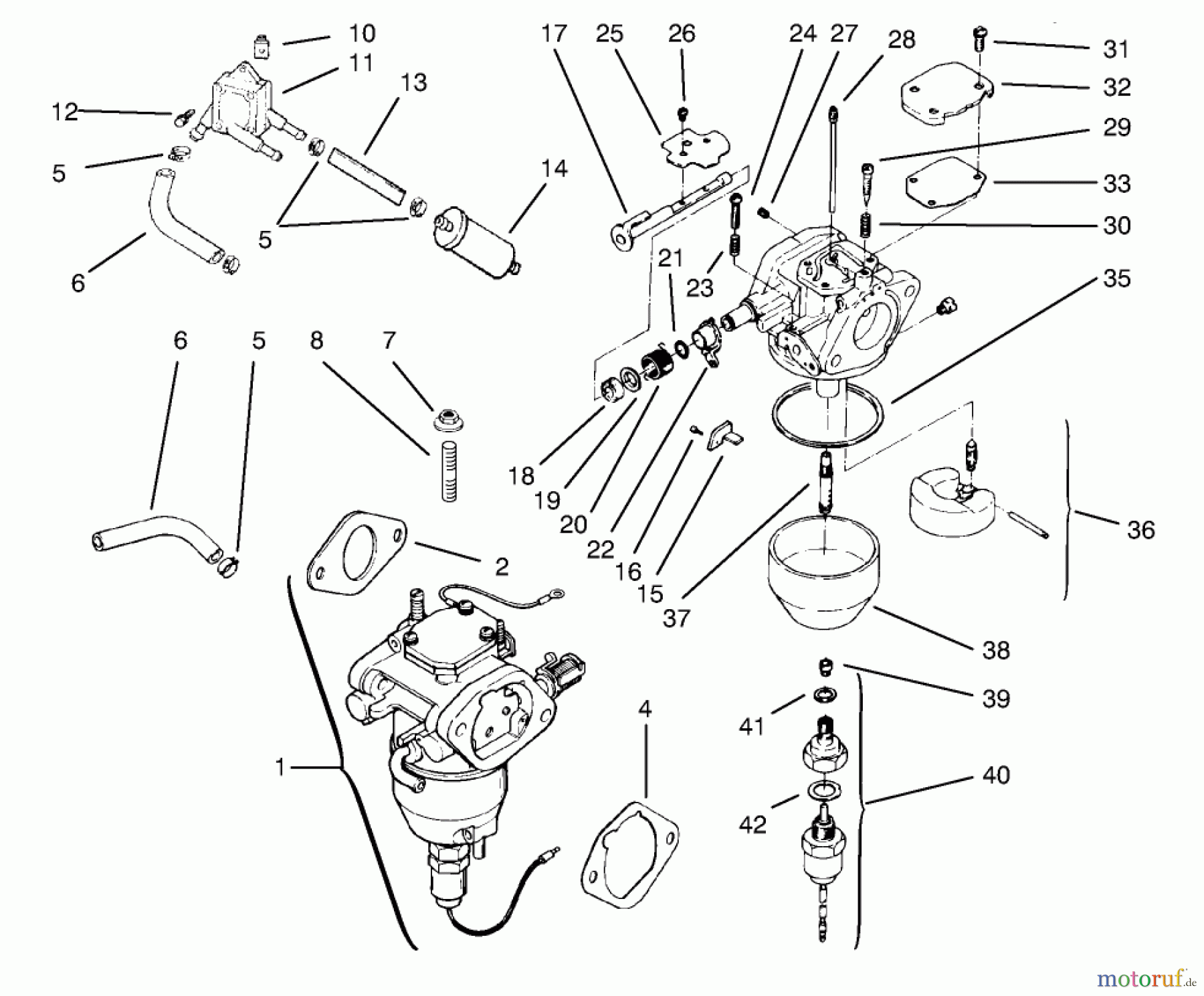 Toro Neu Mowers, Lawn & Garden Tractor Seite 1 72104 (267-H) - Toro 267-H Lawn and Garden Tractor, 1998 (8900001-8900599) FUEL SYSTEM