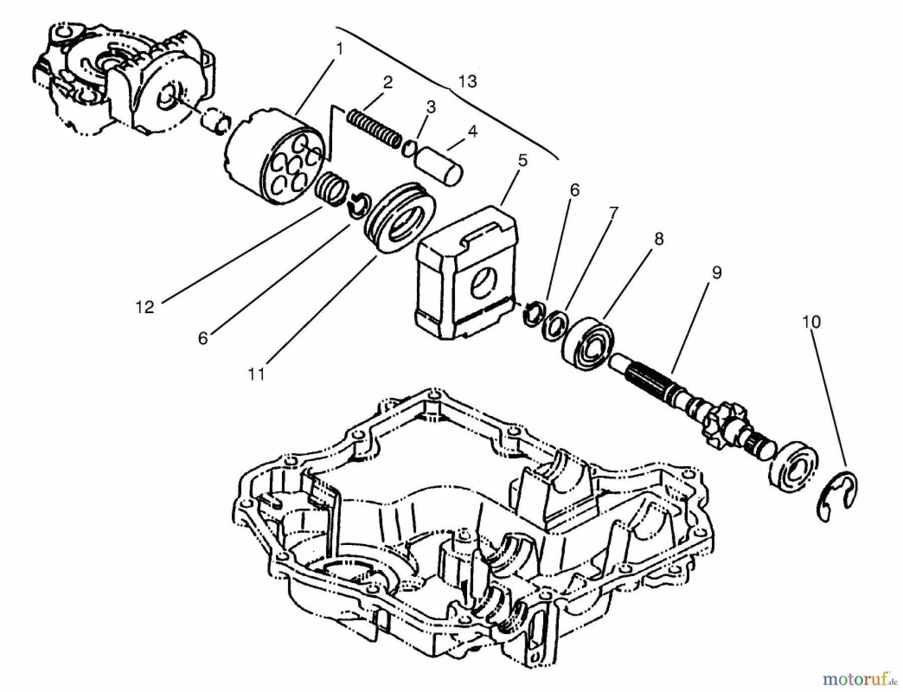  Toro Neu Mowers, Lawn & Garden Tractor Seite 1 72085 (267-H) - Toro 267-H Lawn and Garden Tractor, 1998 (8900400-8999999) MOTOR SHAFT