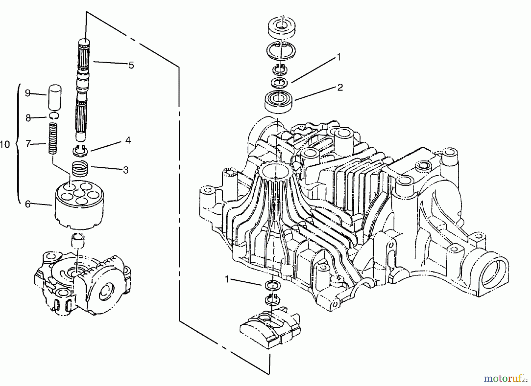 Toro Neu Mowers, Lawn & Garden Tractor Seite 1 72104 (267-H) - Toro 267-H Lawn and Garden Tractor, 1998 (8900600-8999999) PUMP SHAFT